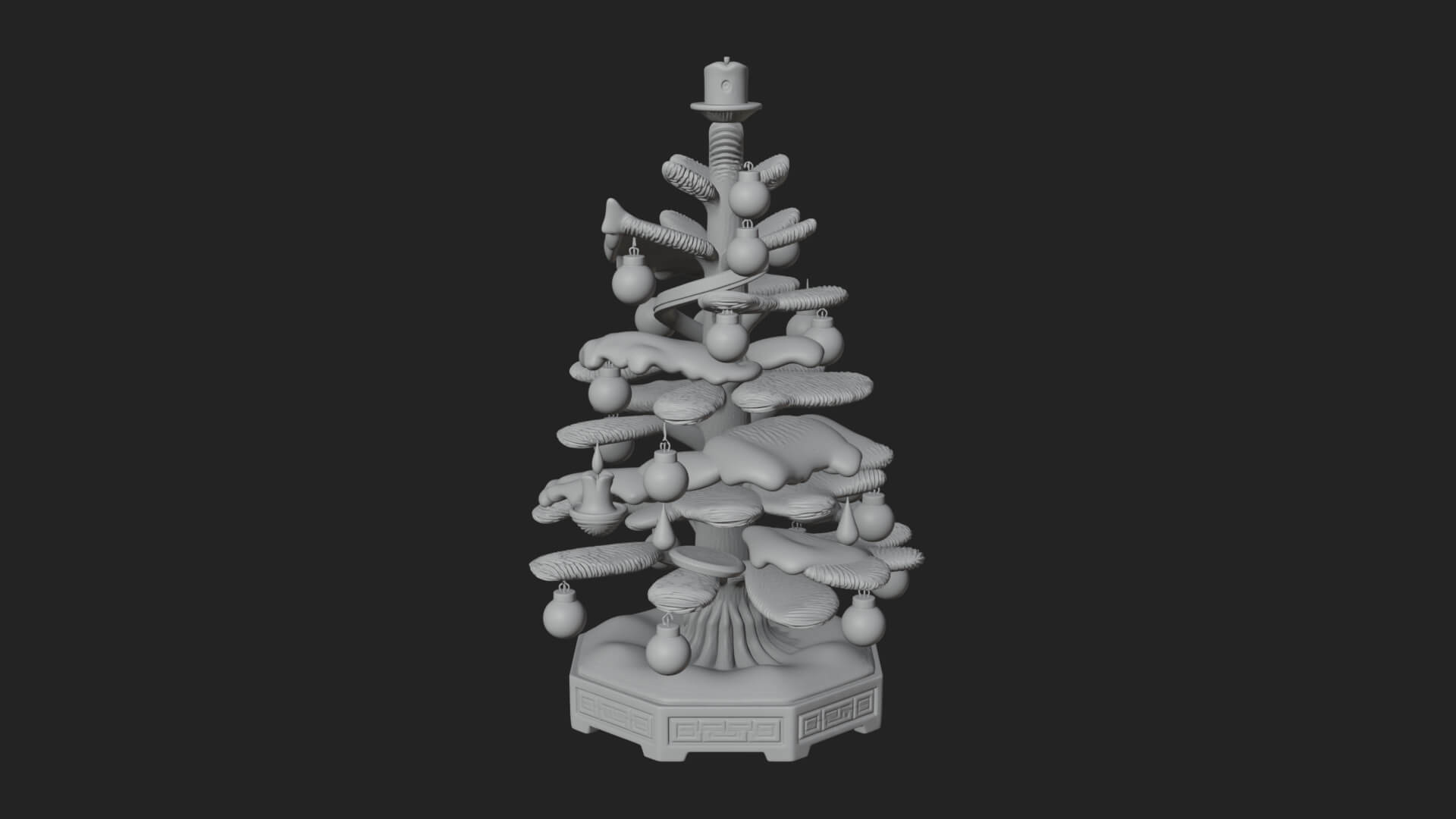 Decorated Christmas Tree Model Design 49 3D Print Model 3D Model