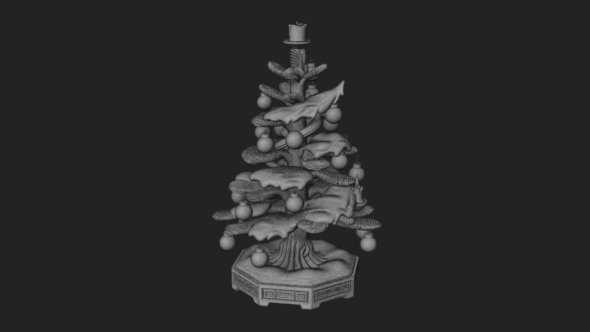 Decorated Christmas Tree Model Design 49 3D Print Model 3D Model