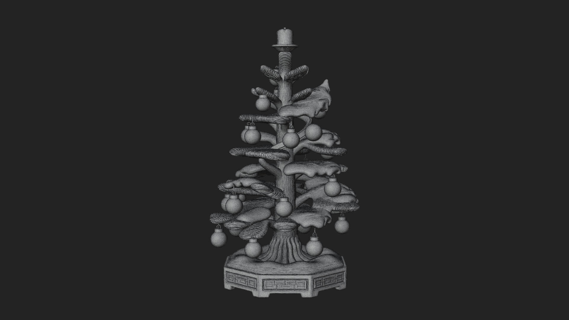 Decorated Christmas Tree Model Design 49 3D Print Model 3D Model