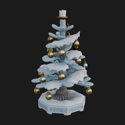 Decorated Christmas Tree Model Design 49 3D Print Model