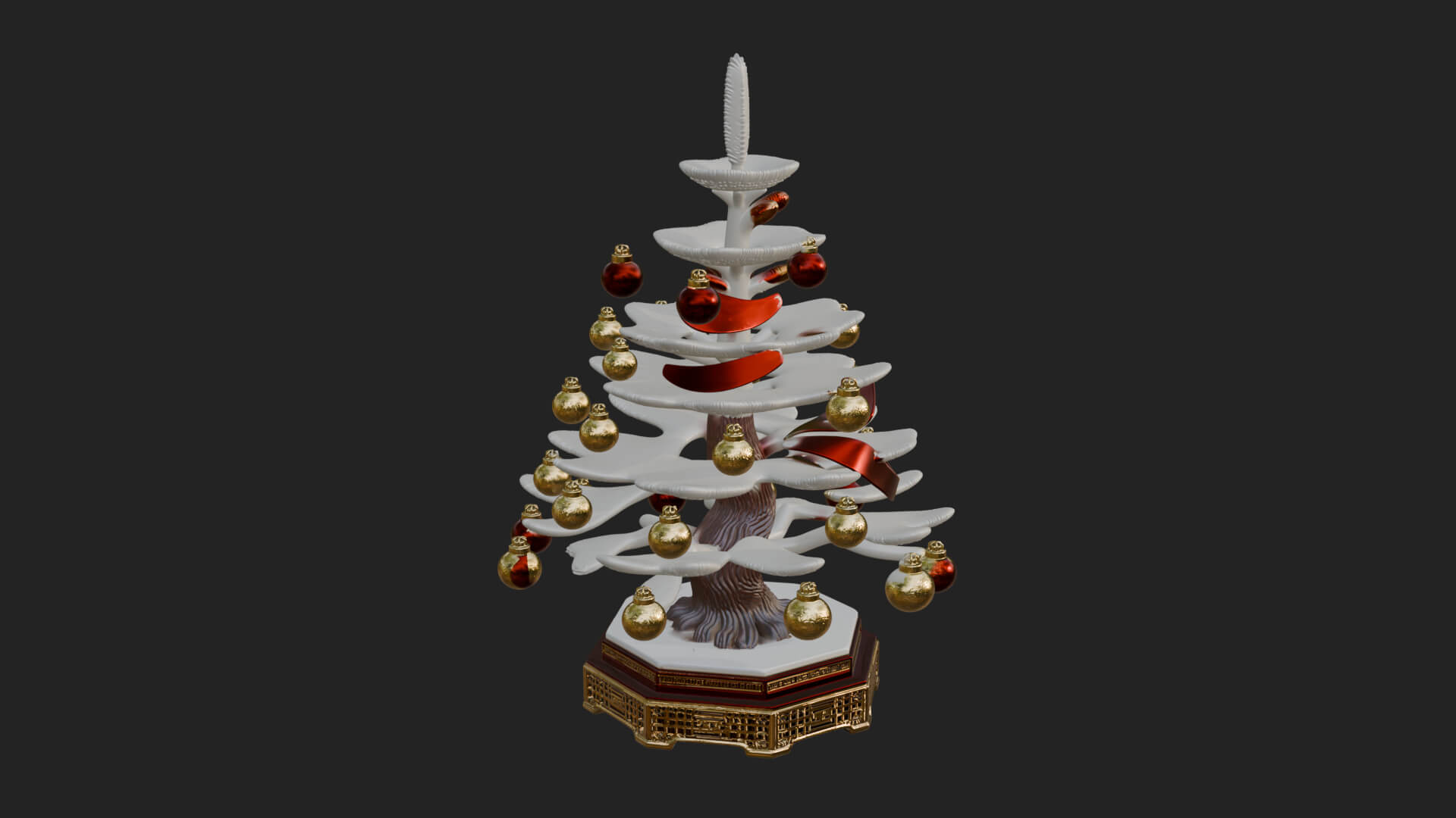 Decorated Christmas Tree Model Design 5 3D Print Model 3D Model