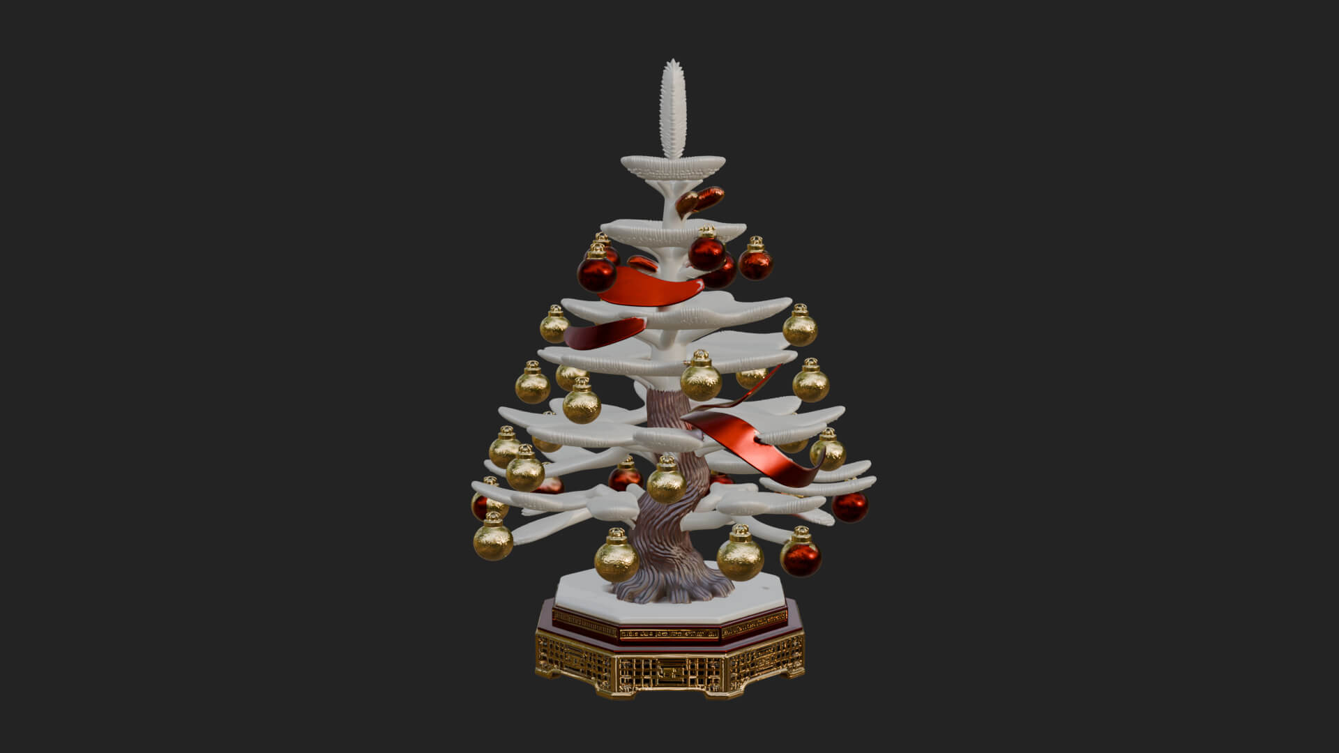 Decorated Christmas Tree Model Design 5 3D Print Model 3D Model