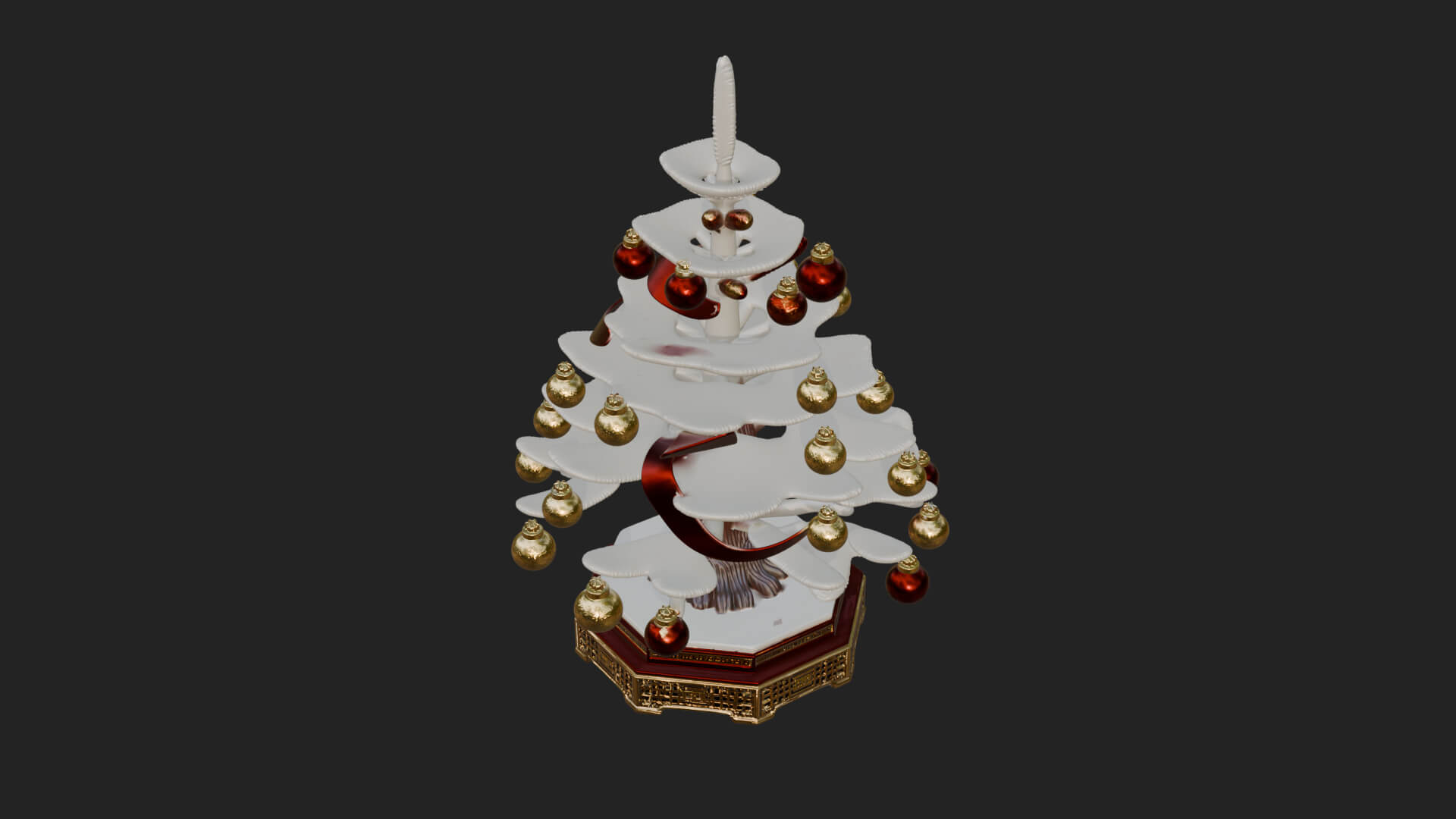 Decorated Christmas Tree Model Design 5 3D Print Model 3D Model