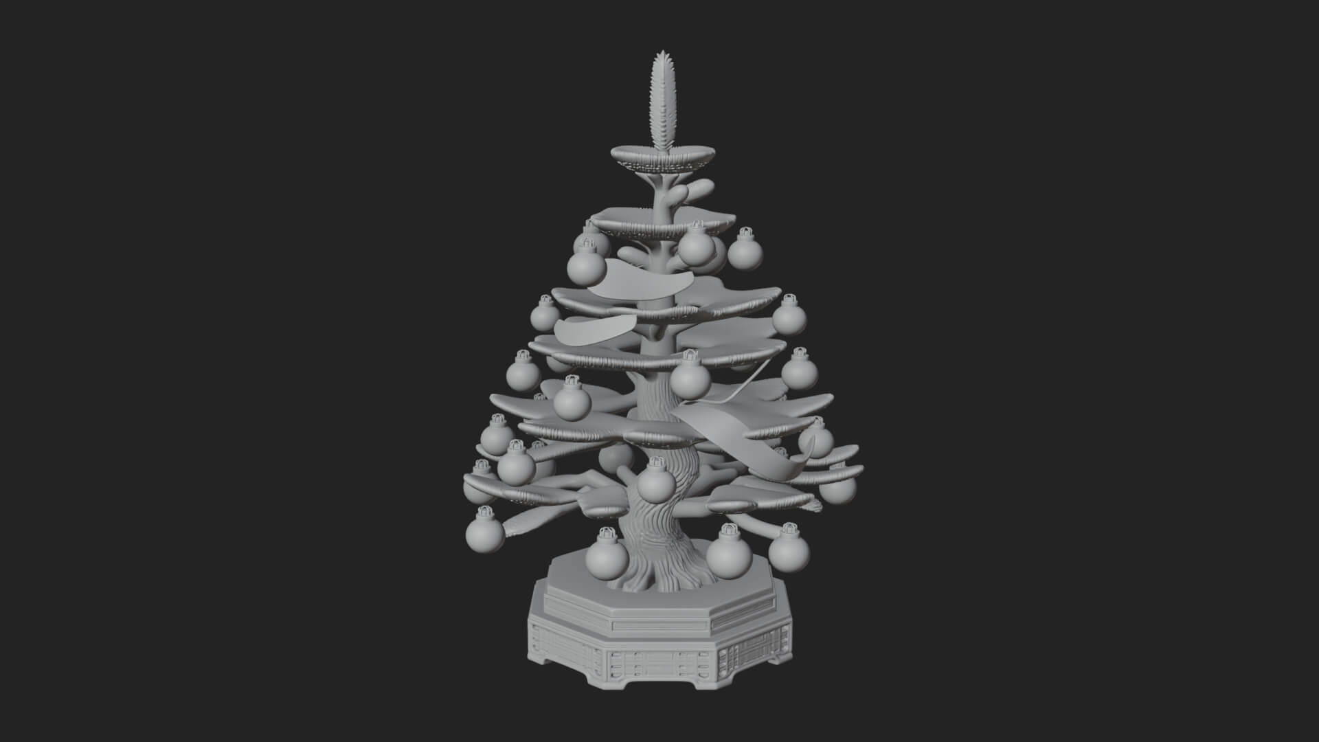 Decorated Christmas Tree Model Design 5 3D Print Model 3D Model