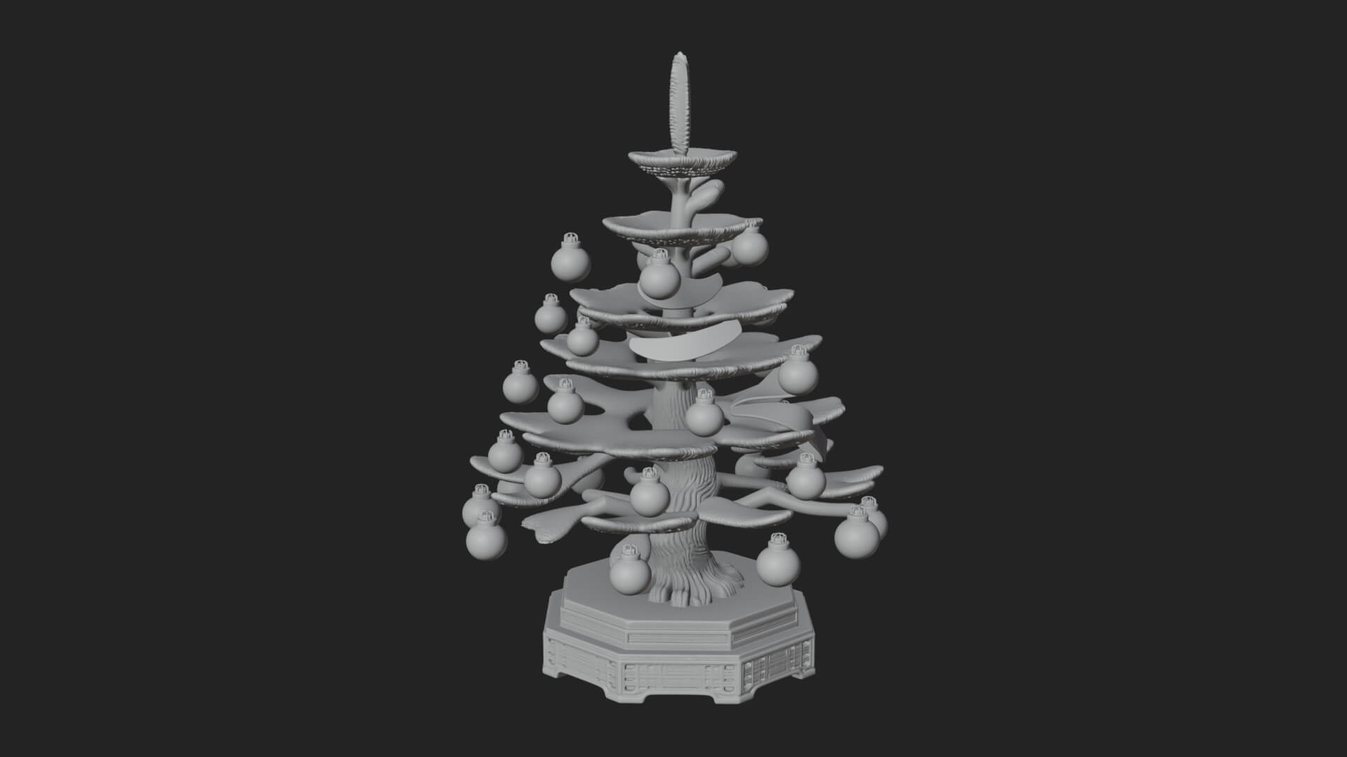 Decorated Christmas Tree Model Design 5 3D Print Model 3D Model