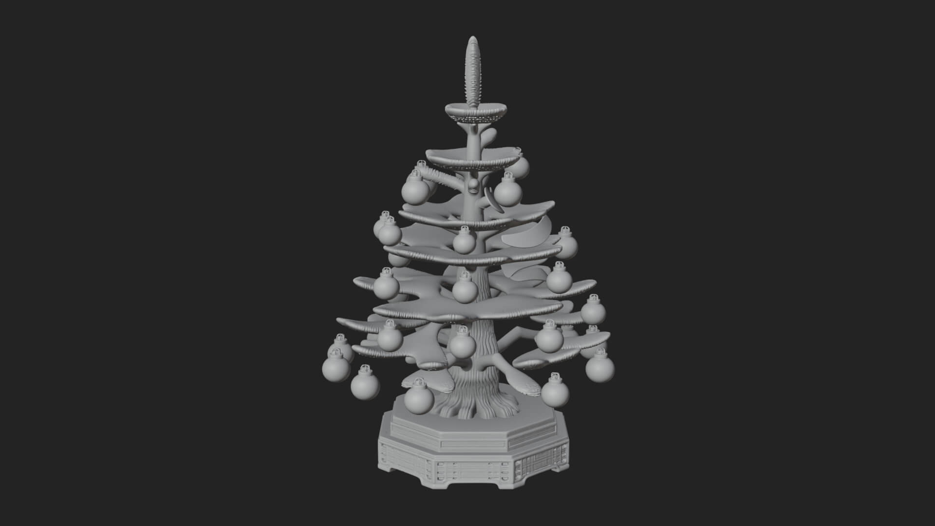 Decorated Christmas Tree Model Design 5 3D Print Model 3D Model