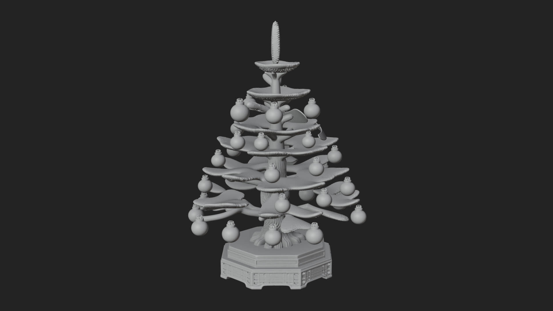 Decorated Christmas Tree Model Design 5 3D Print Model 3D Model