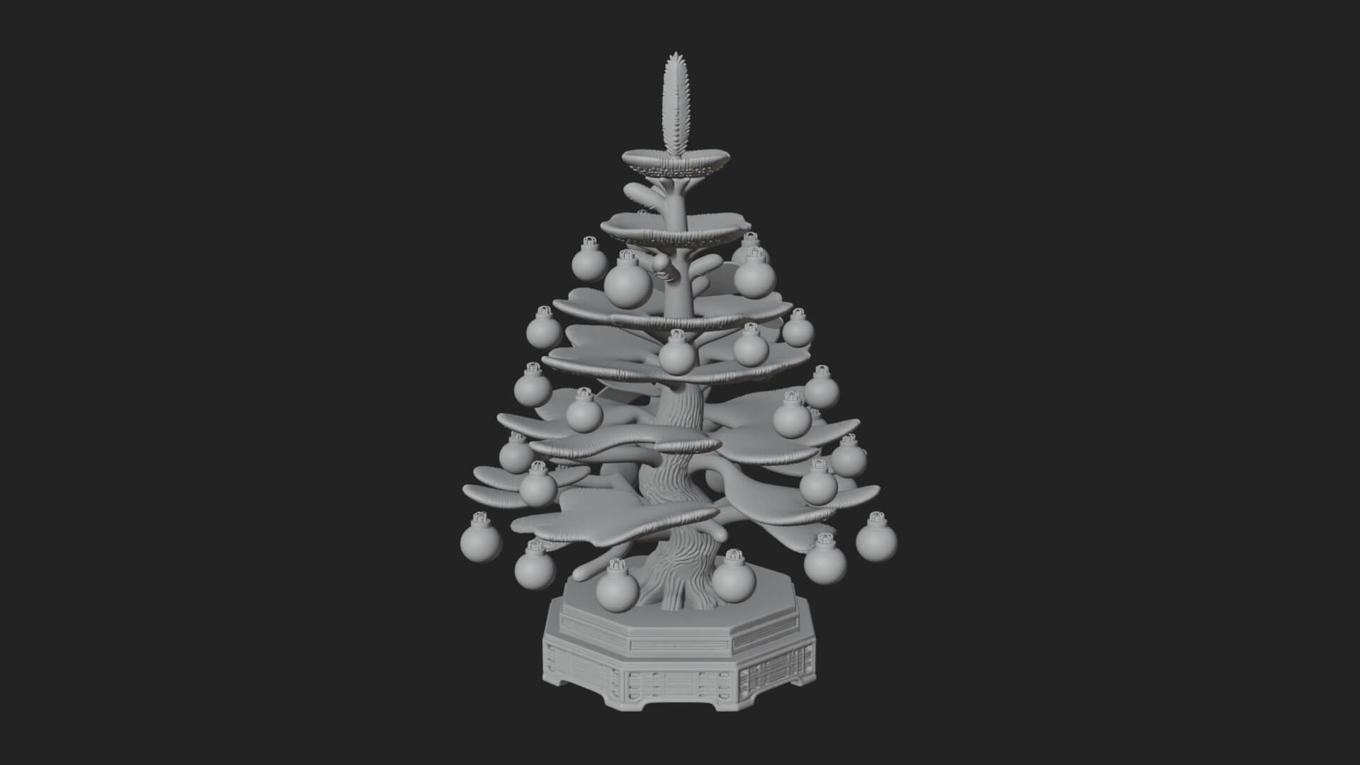 Decorated Christmas Tree Model Design 5 3D Print Model 3D Model
