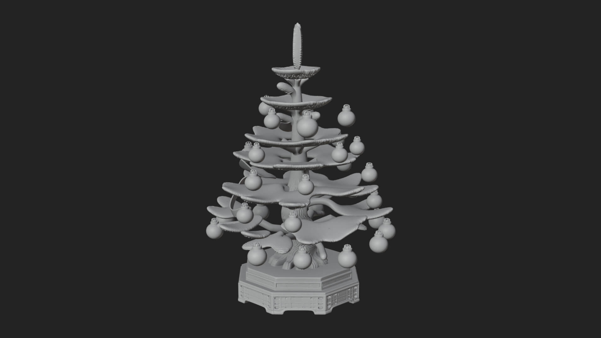Decorated Christmas Tree Model Design 5 3D Print Model 3D Model