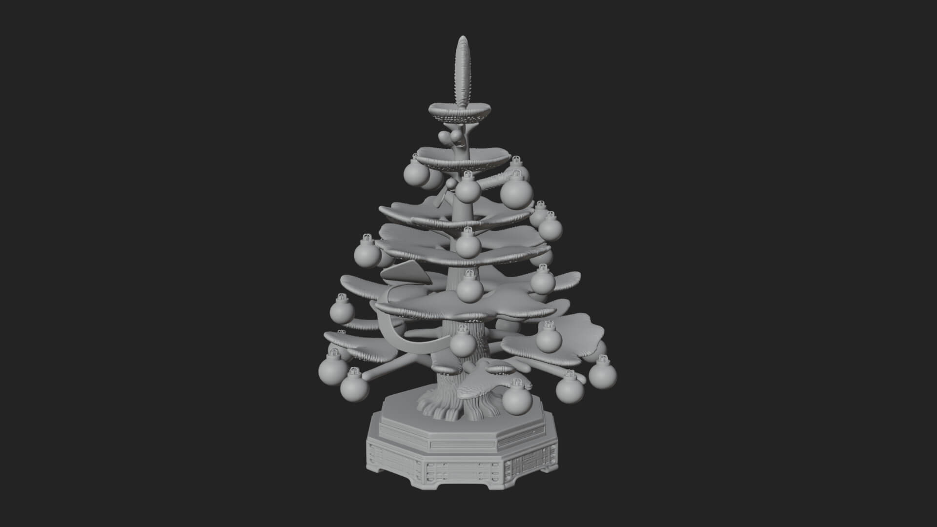 Decorated Christmas Tree Model Design 5 3D Print Model 3D Model