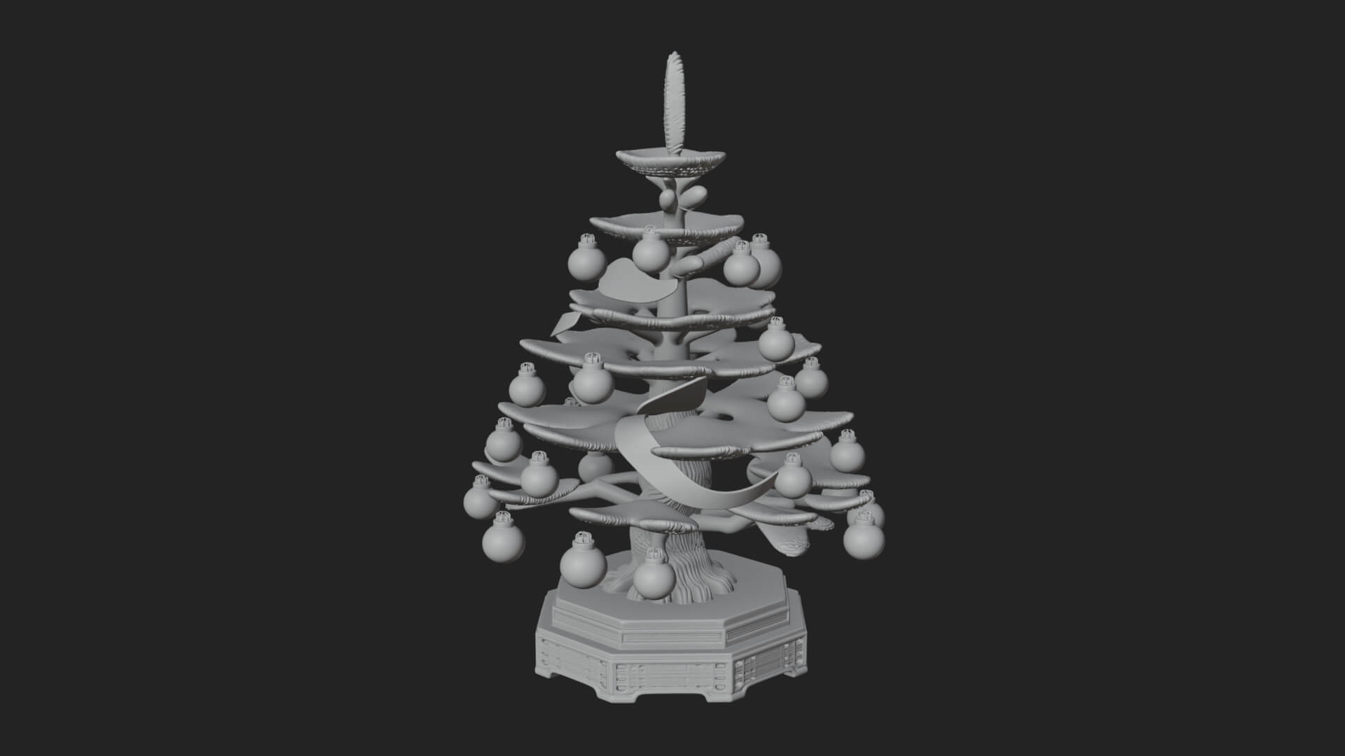 Decorated Christmas Tree Model Design 5 3D Print Model 3D Model
