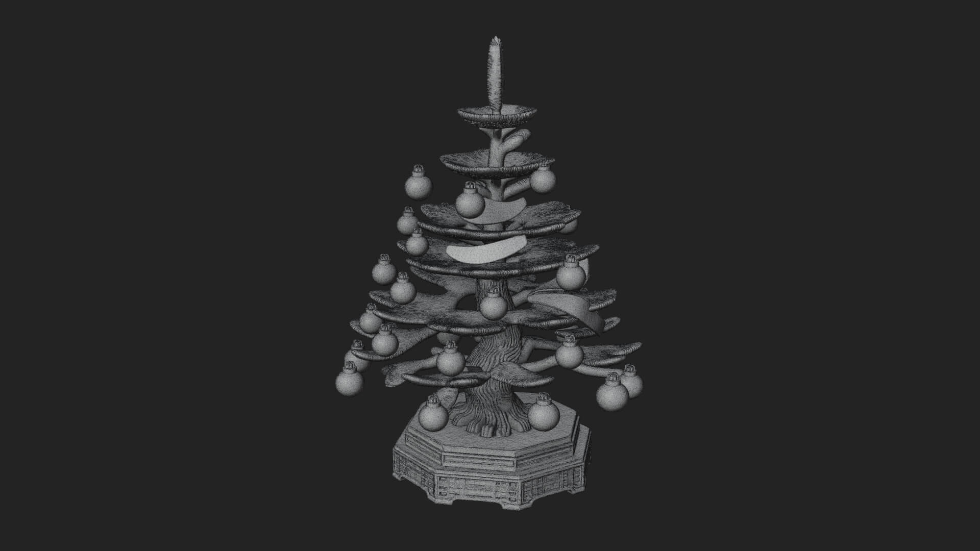 Decorated Christmas Tree Model Design 5 3D Print Model 3D Model