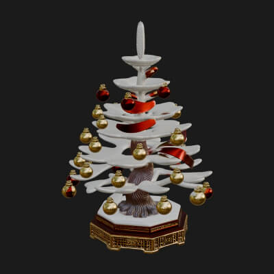 Decorated Christmas Tree Model Design 5 3D Print Model