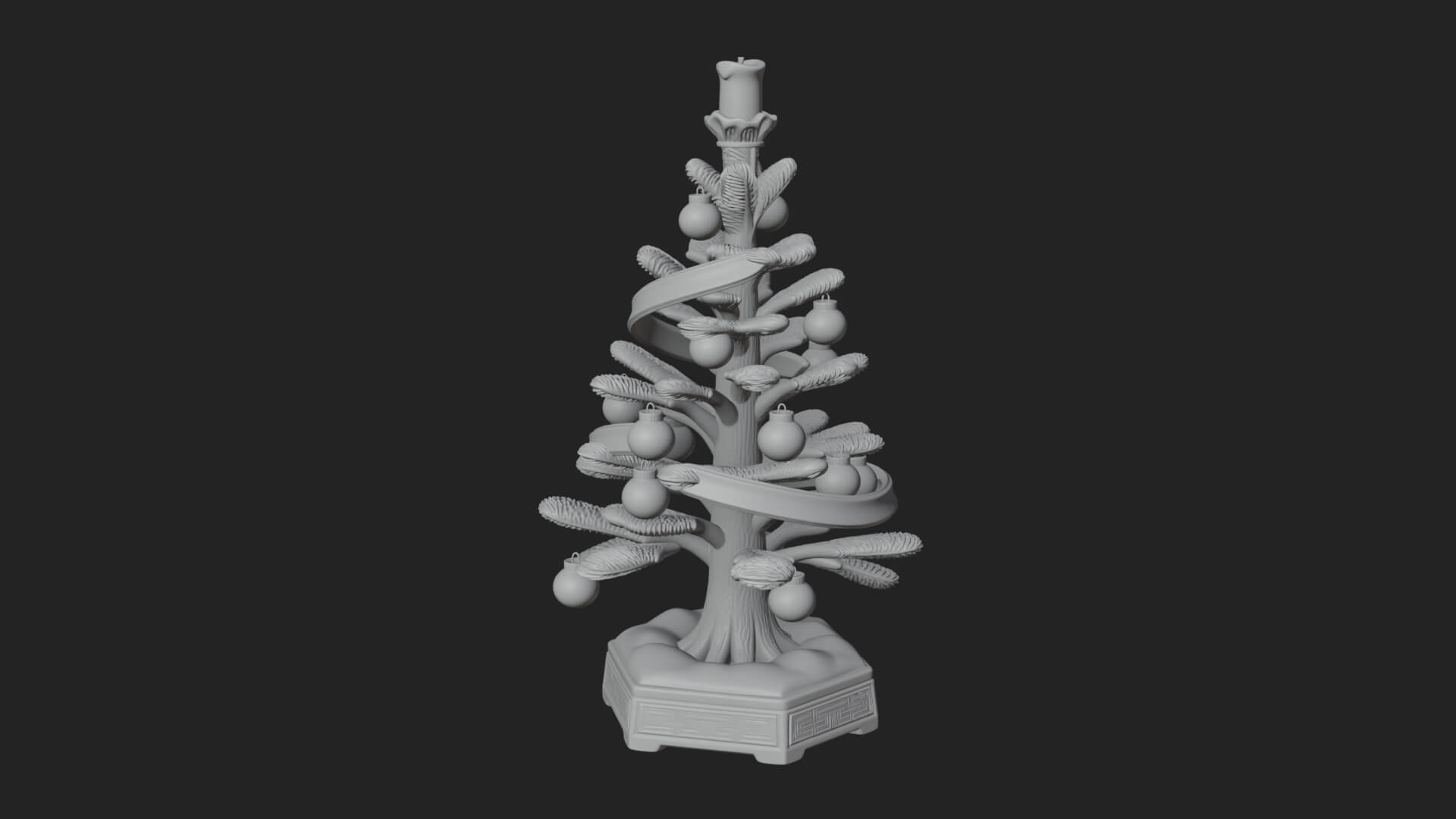 Decorated Christmas Tree Model Design 50 3D Print Model 3D Model