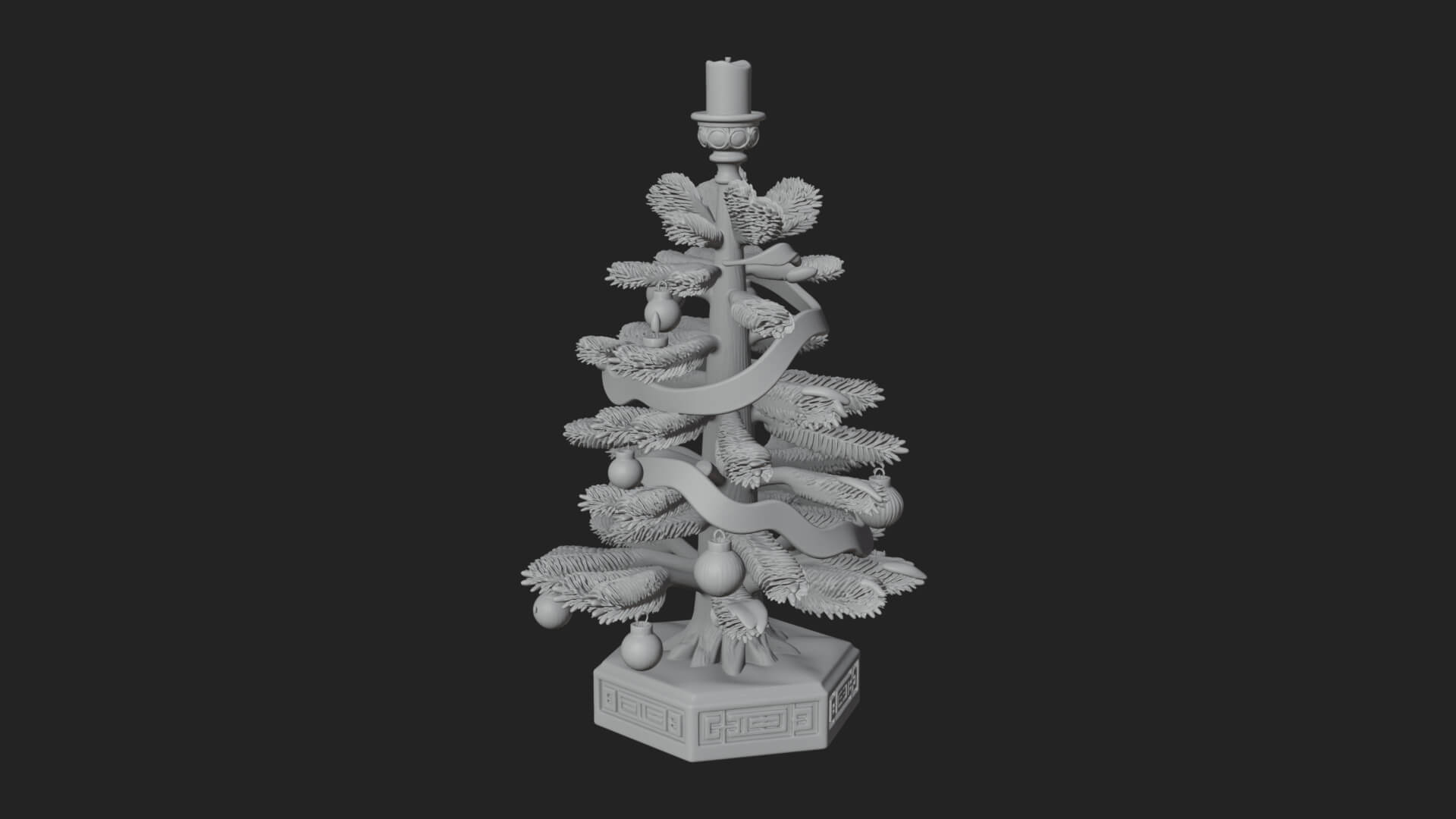 Decorated Christmas Tree Model Design 51 3D Print Model 3D Model