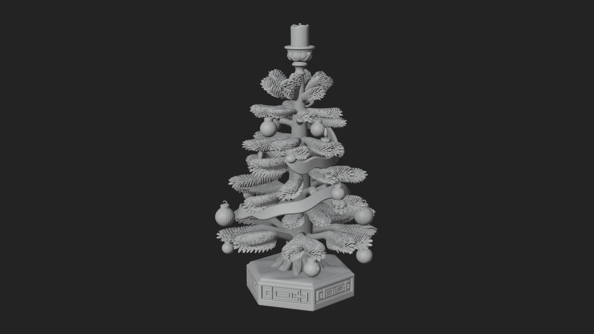 Decorated Christmas Tree Model Design 51 3D Print Model 3D Model
