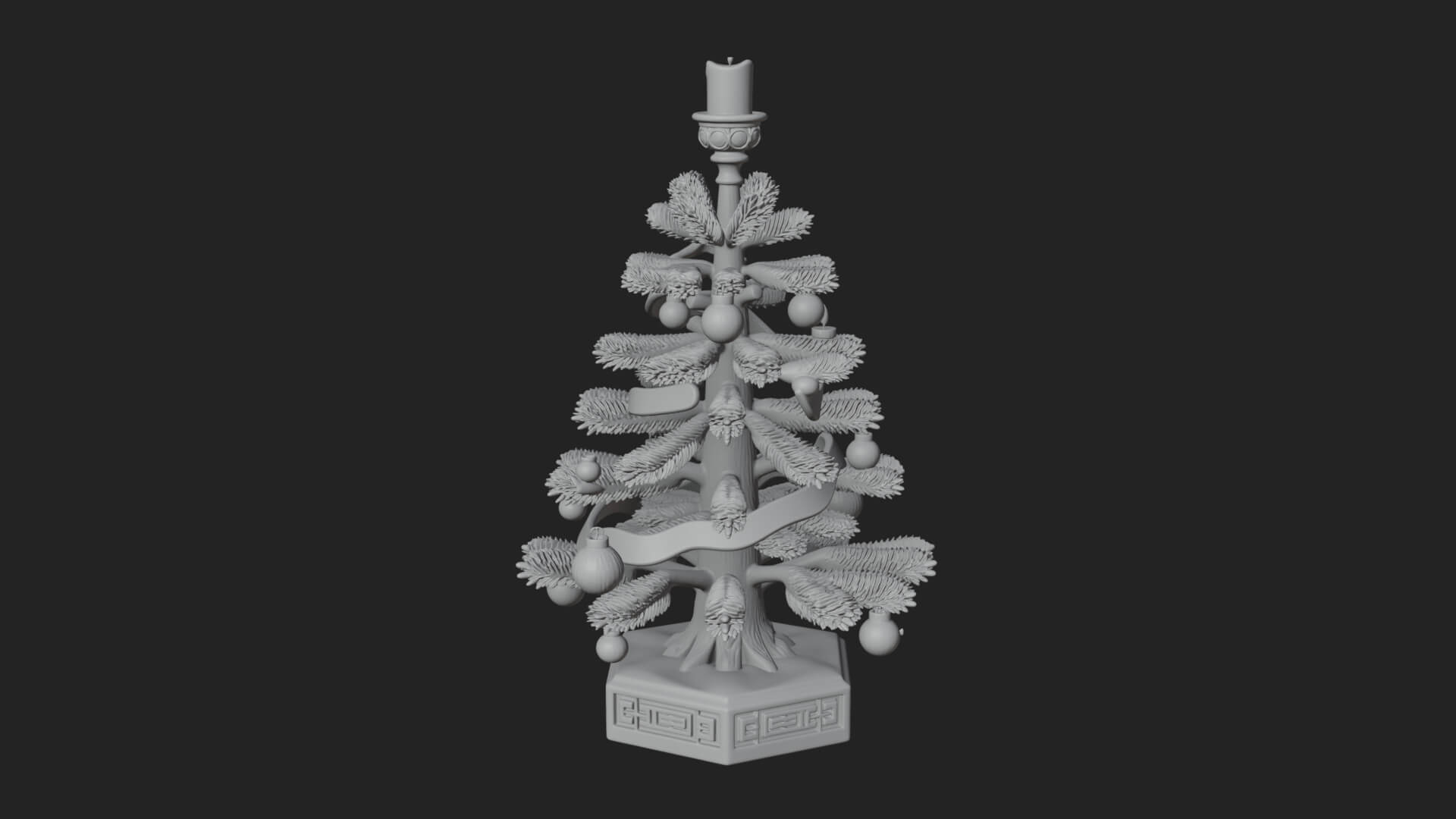 Decorated Christmas Tree Model Design 51 3D Print Model 3D Model