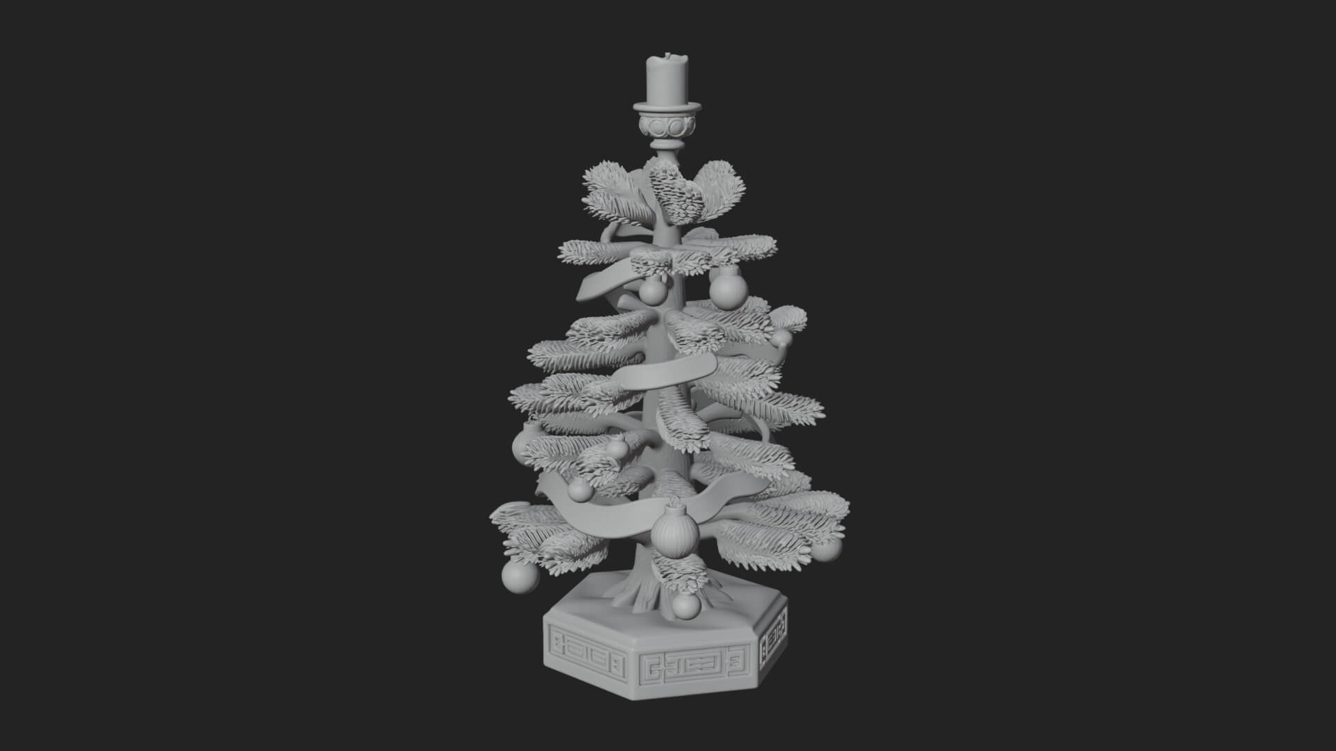 Decorated Christmas Tree Model Design 51 3D Print Model 3D Model