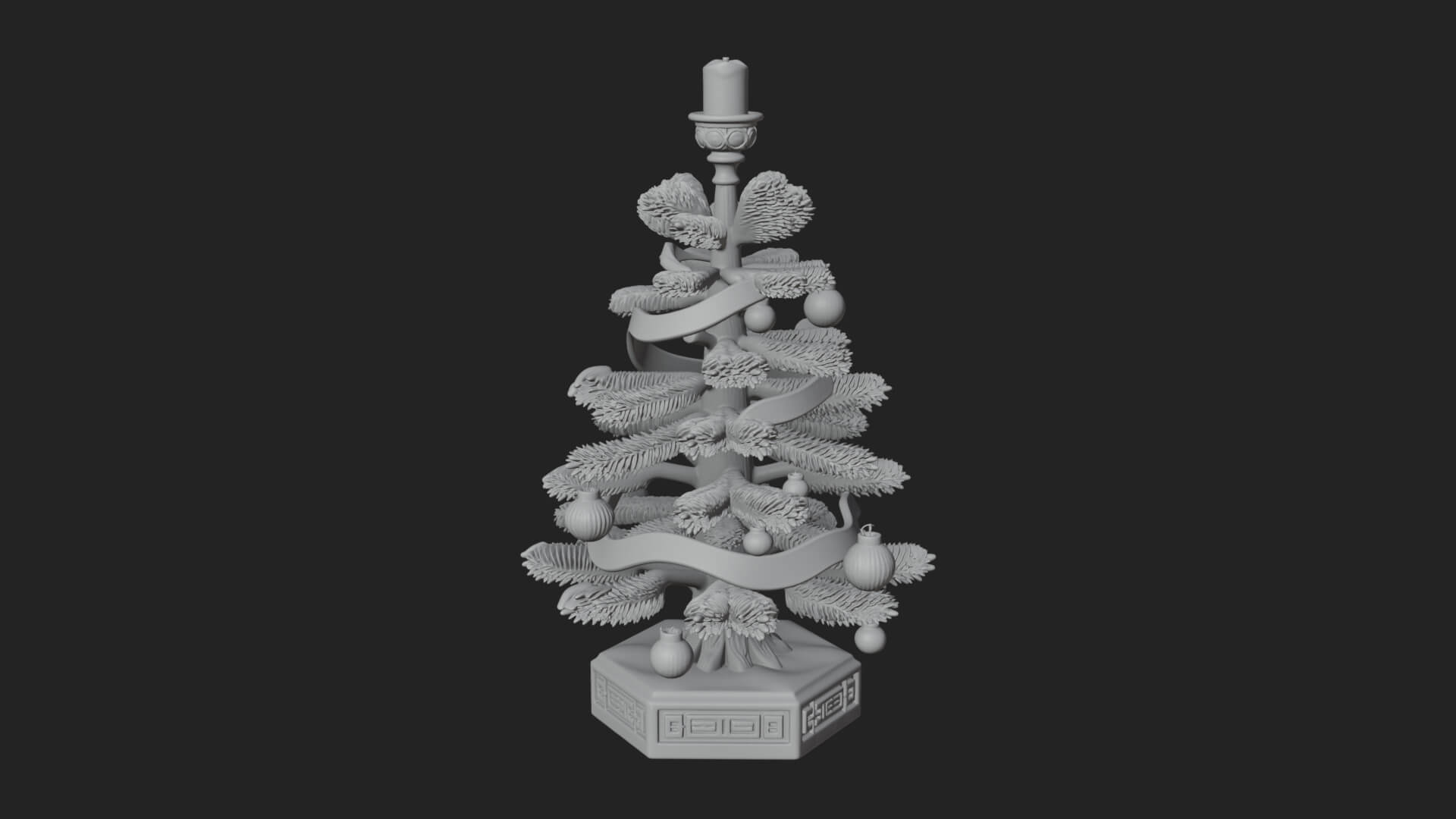Decorated Christmas Tree Model Design 51 3D Print Model 3D Model