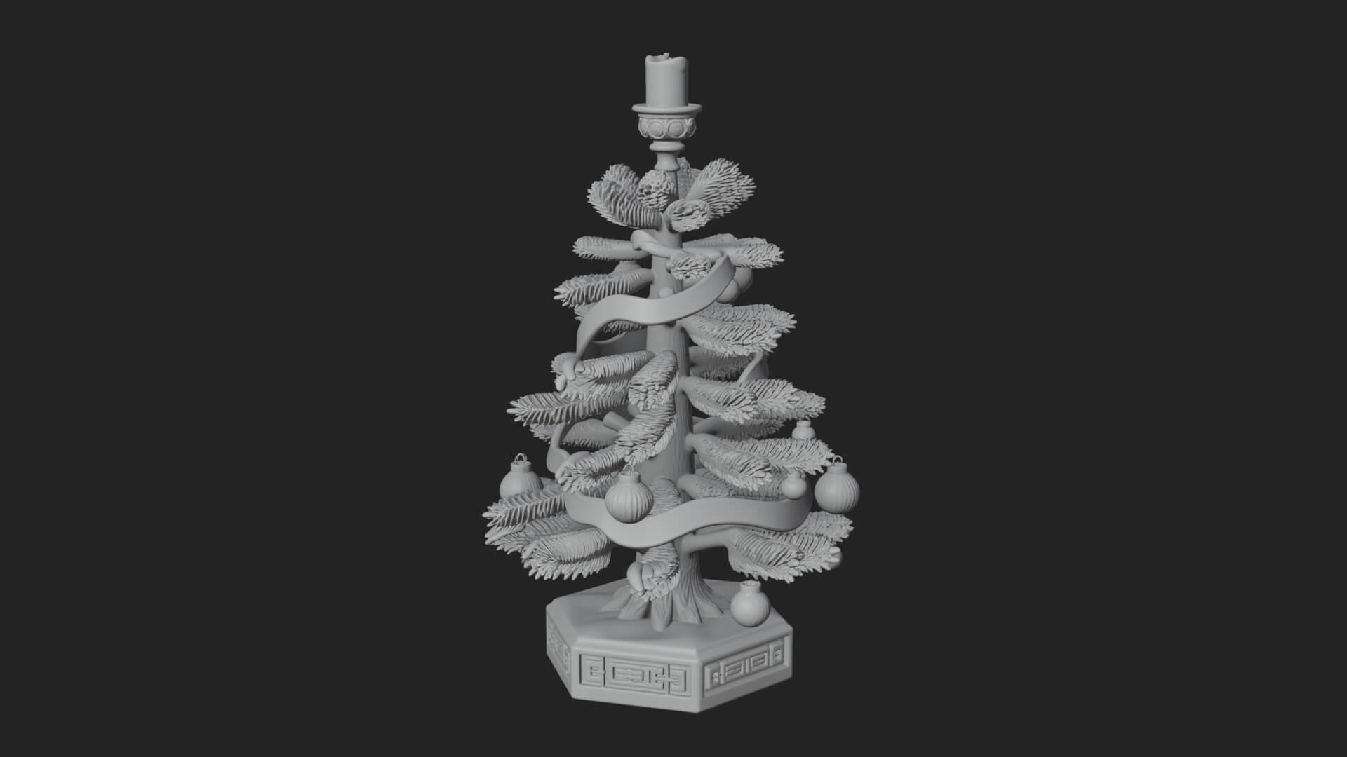 Decorated Christmas Tree Model Design 51 3D Print Model 3D Model