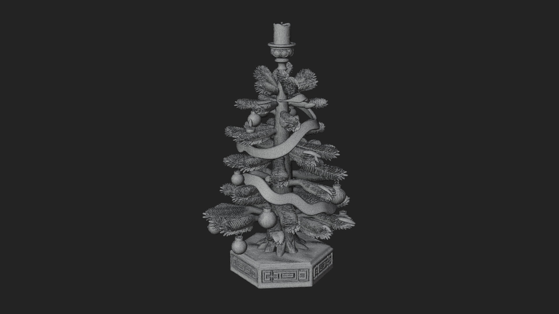 Decorated Christmas Tree Model Design 51 3D Print Model 3D Model