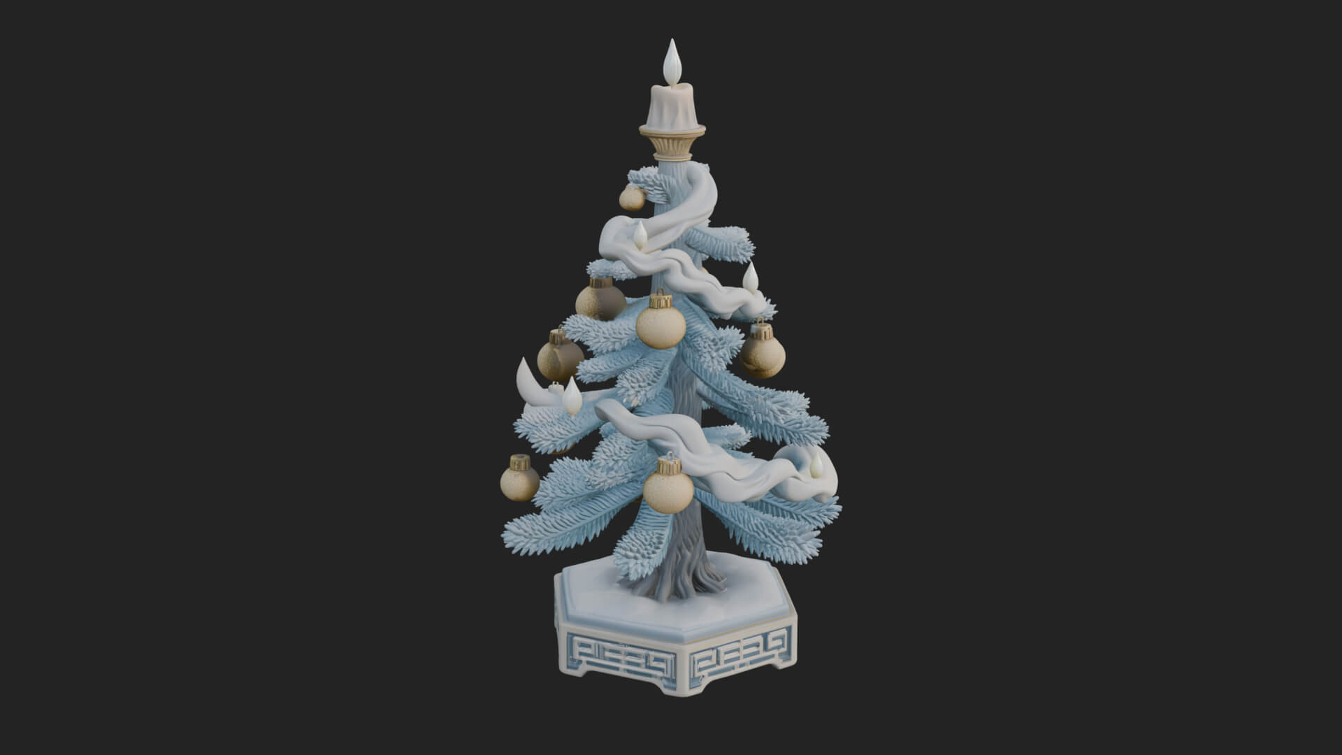 Decorated Christmas Tree Model Design 52 3D Print Model 3D Model