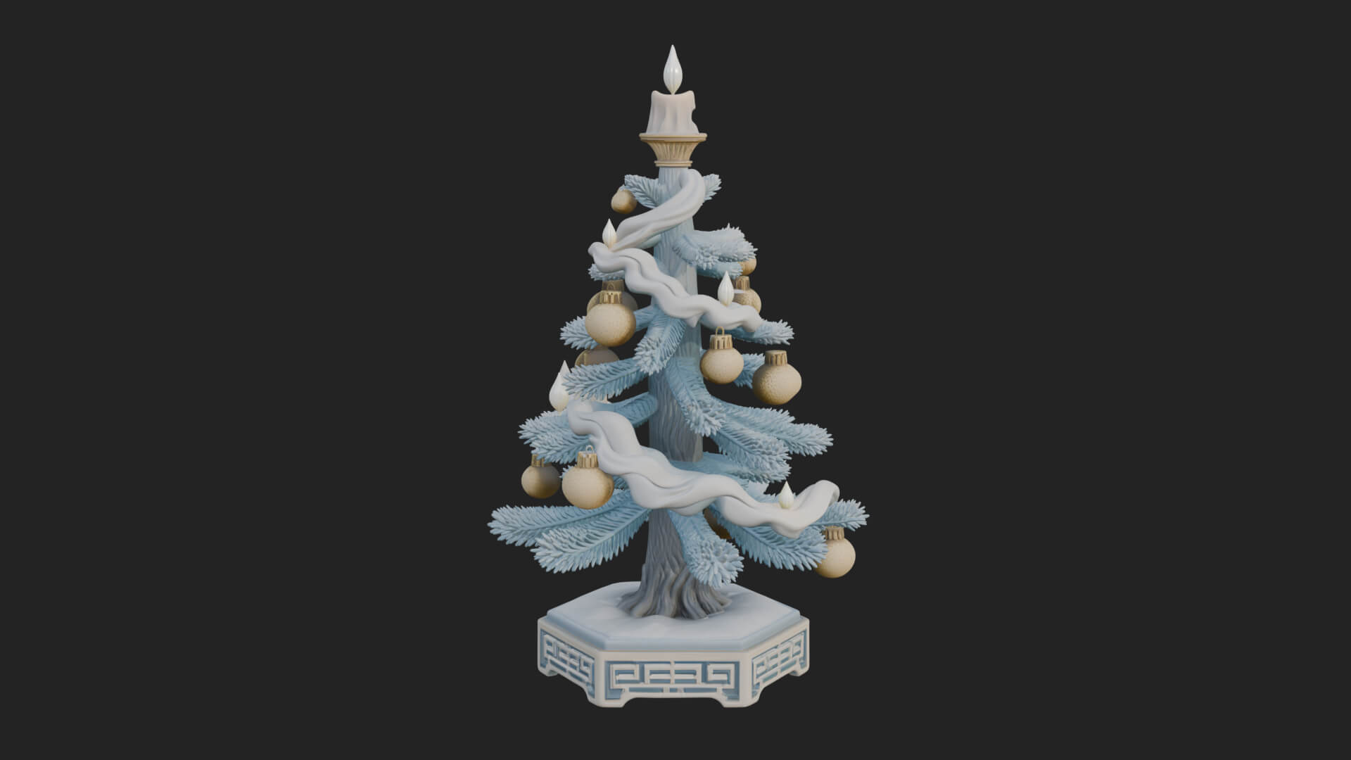 Decorated Christmas Tree Model Design 52 3D Print Model 3D Model