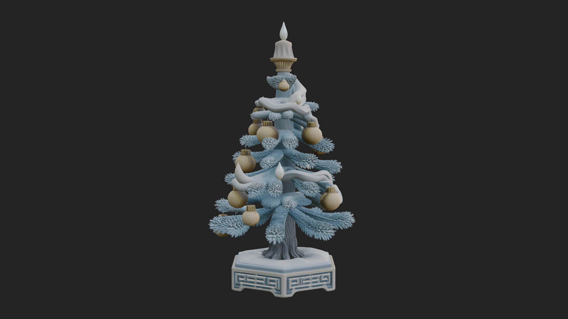 Decorated Christmas Tree Model Design 52 3D Print Model 3D Model