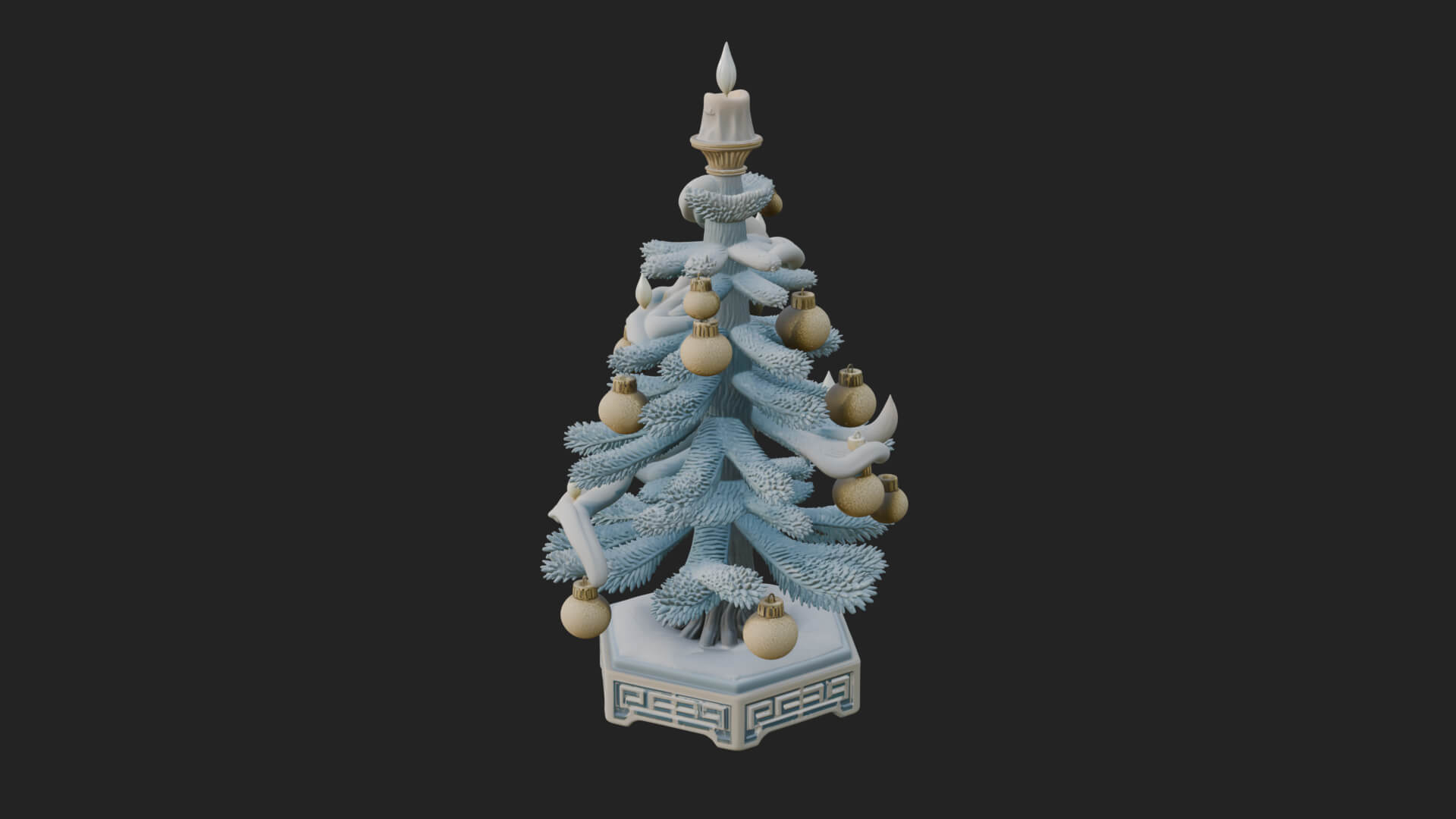 Decorated Christmas Tree Model Design 52 3D Print Model 3D Model