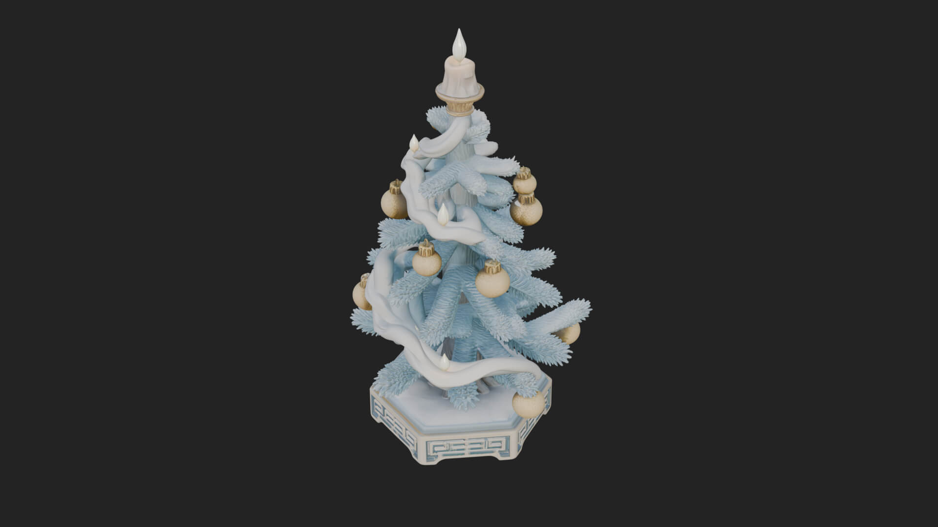 Decorated Christmas Tree Model Design 52 3D Print Model 3D Model