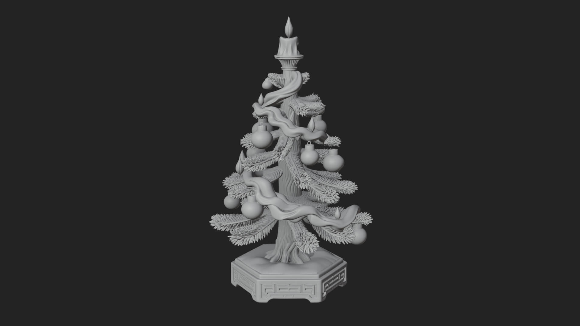 Decorated Christmas Tree Model Design 52 3D Print Model 3D Model