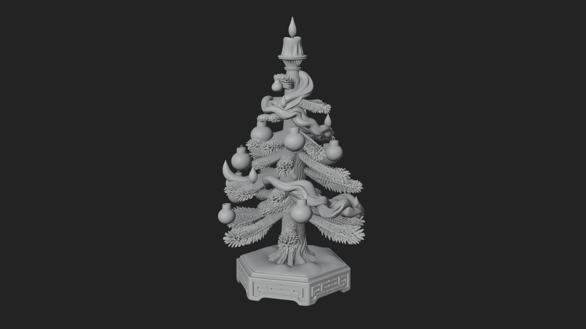 Decorated Christmas Tree Model Design 52 3D Print Model 3D Model