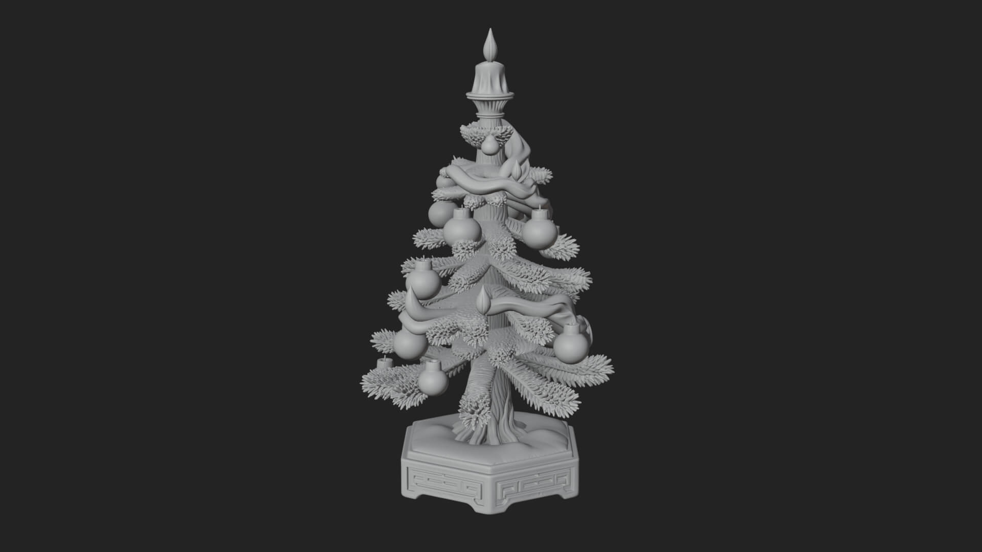 Decorated Christmas Tree Model Design 52 3D Print Model 3D Model