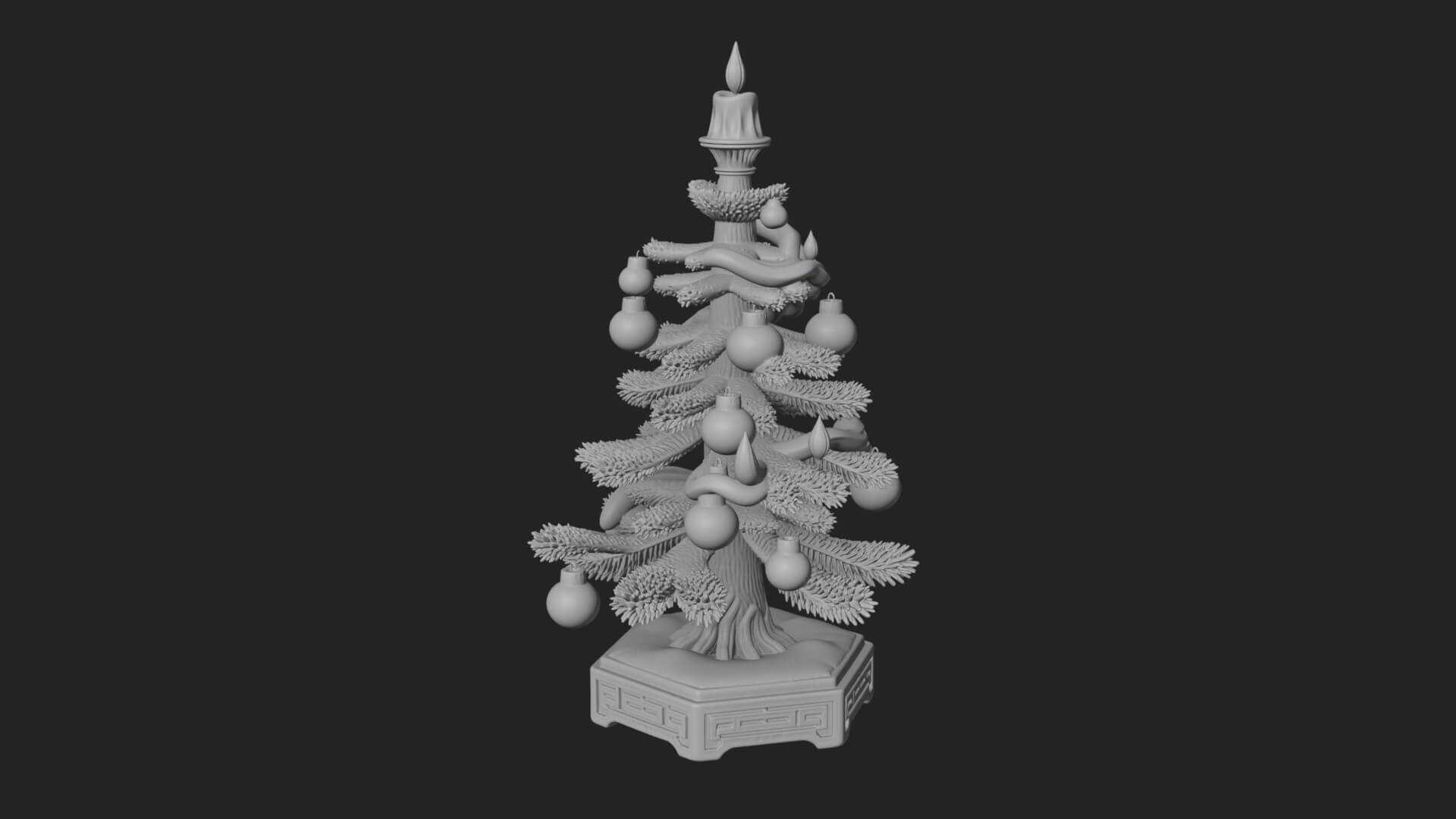 Decorated Christmas Tree Model Design 52 3D Print Model 3D Model