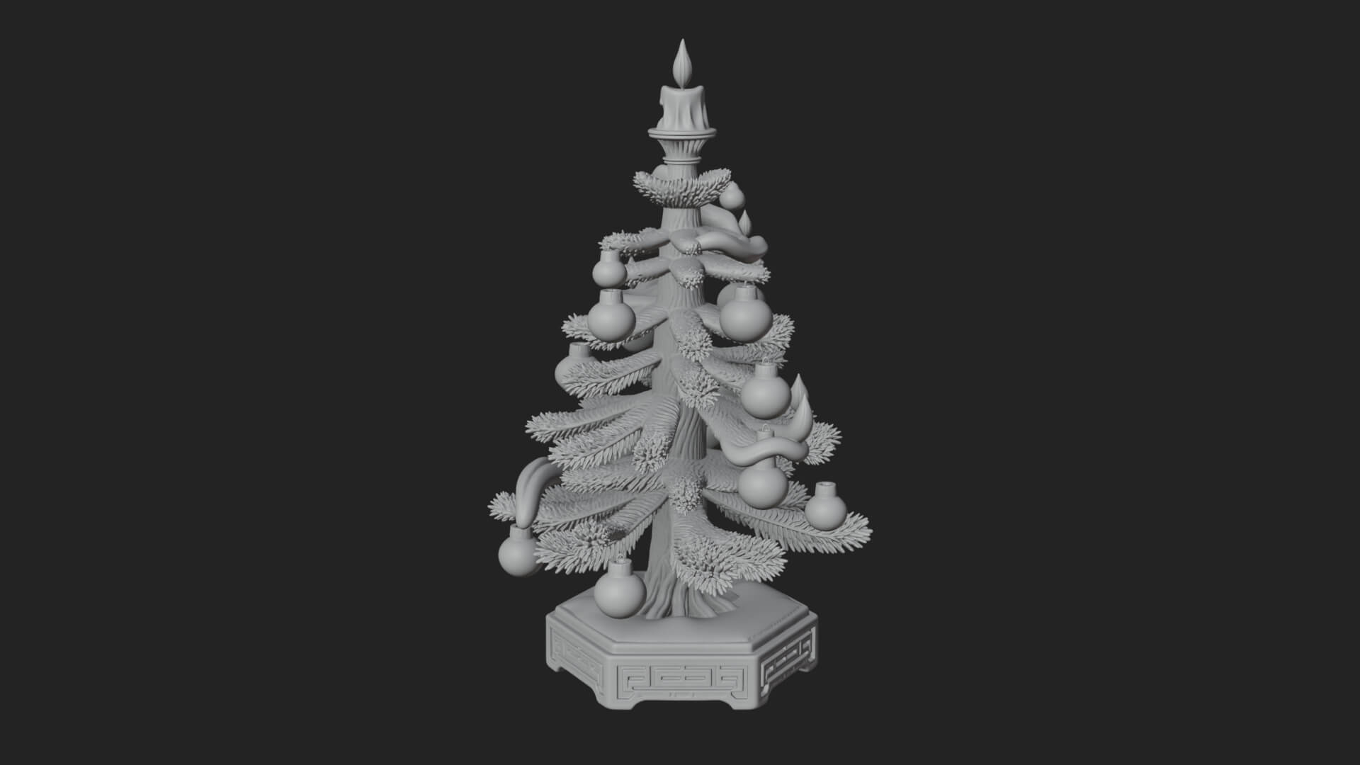 Decorated Christmas Tree Model Design 52 3D Print Model 3D Model