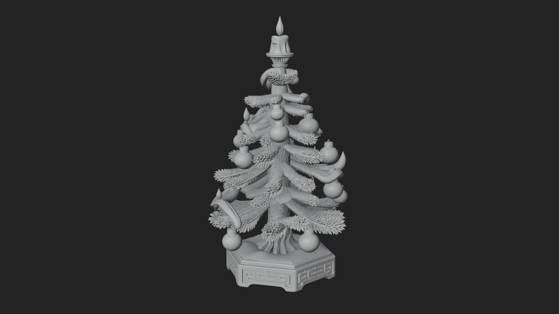 Decorated Christmas Tree Model Design 52 3D Print Model 3D Model