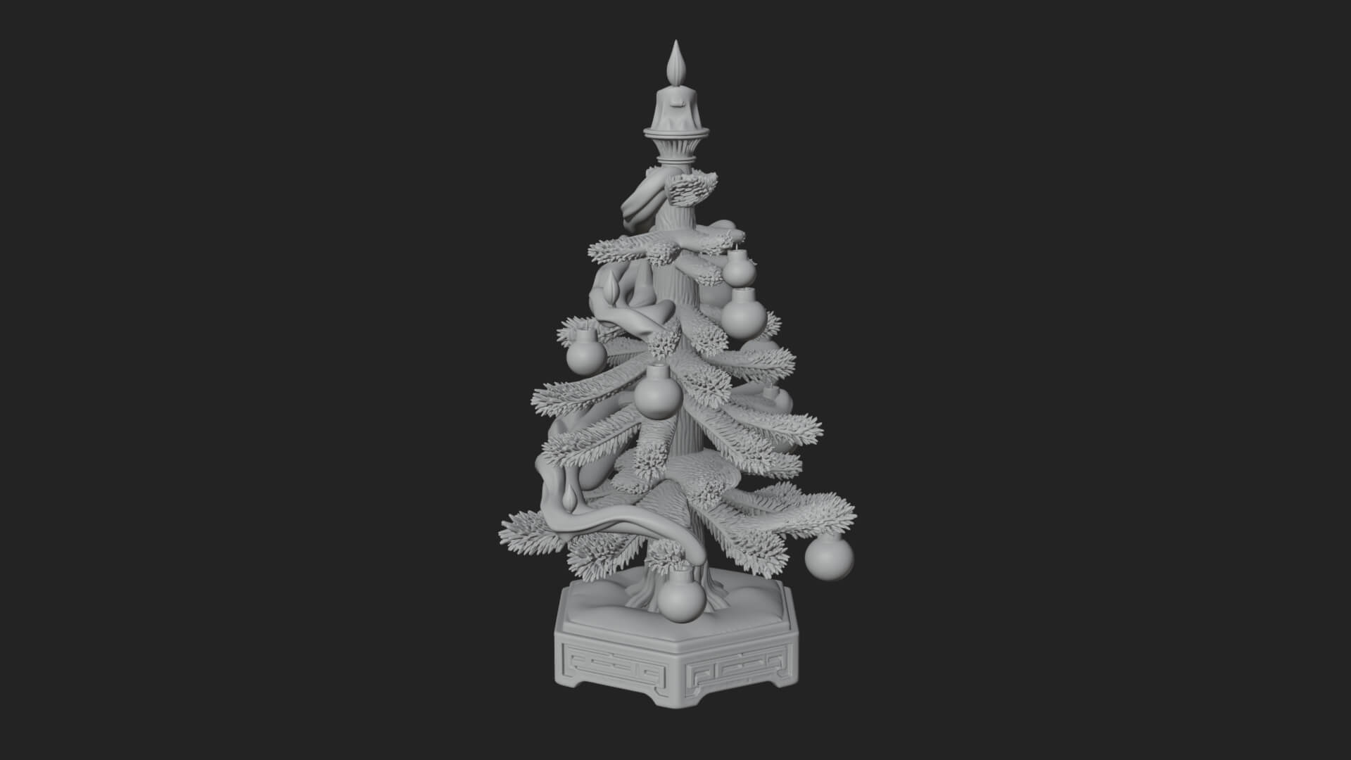 Decorated Christmas Tree Model Design 52 3D Print Model 3D Model