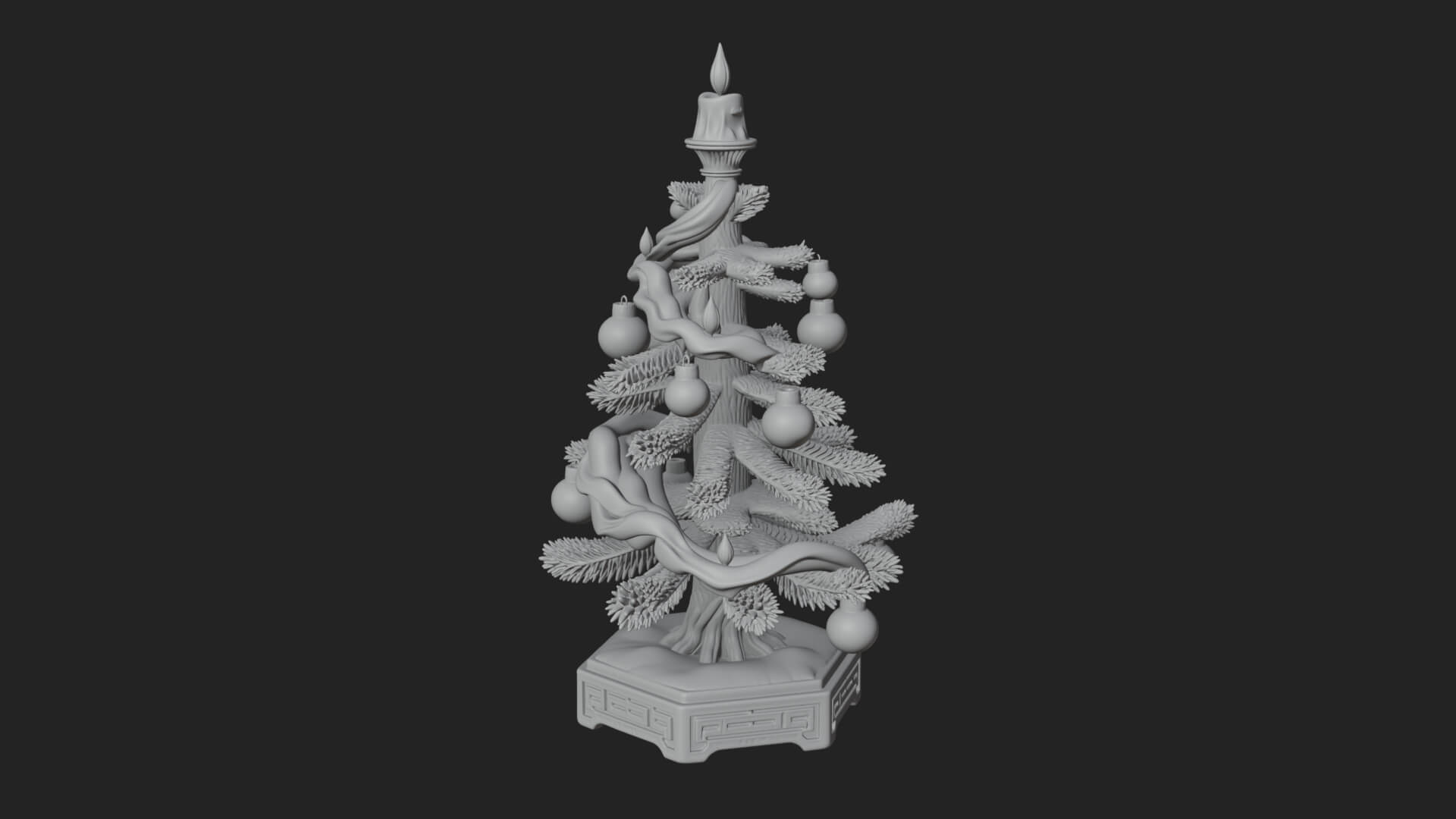 Decorated Christmas Tree Model Design 52 3D Print Model 3D Model