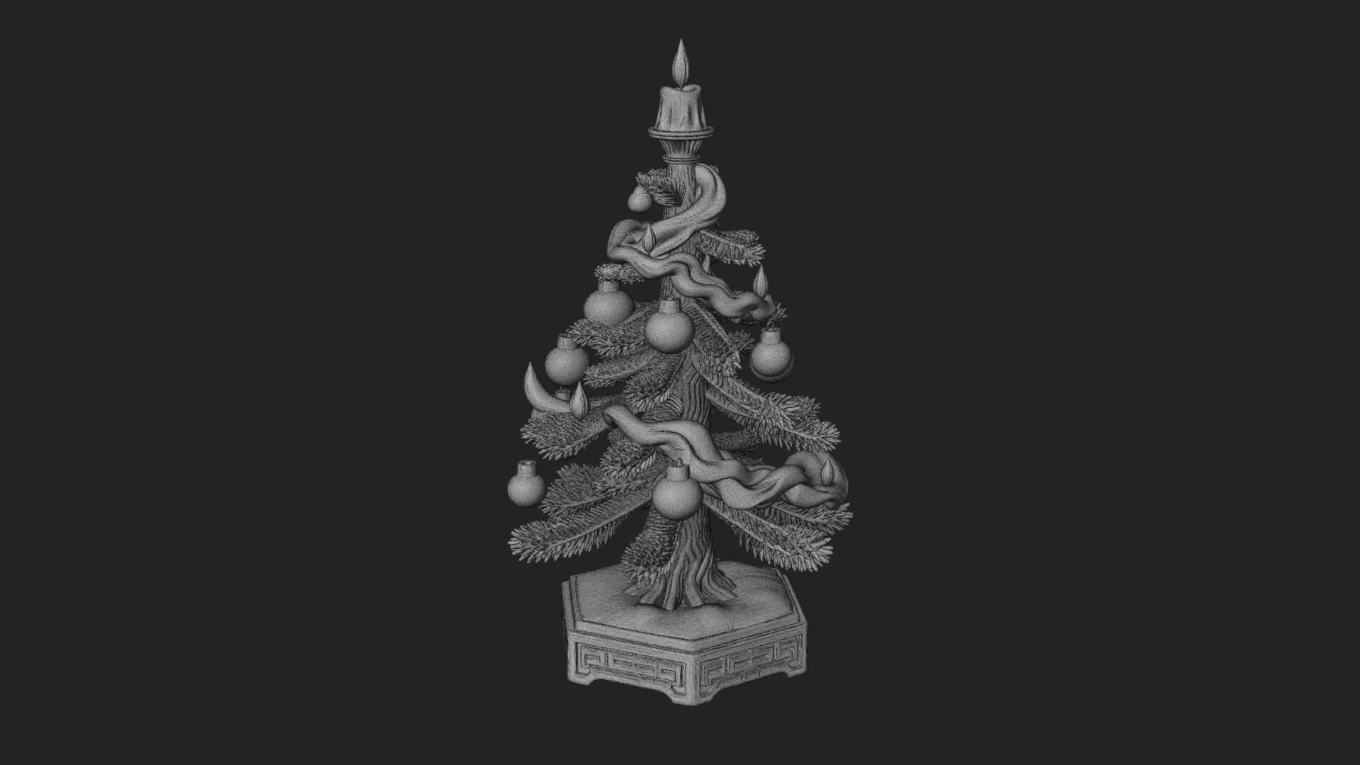 Decorated Christmas Tree Model Design 52 3D Print Model 3D Model