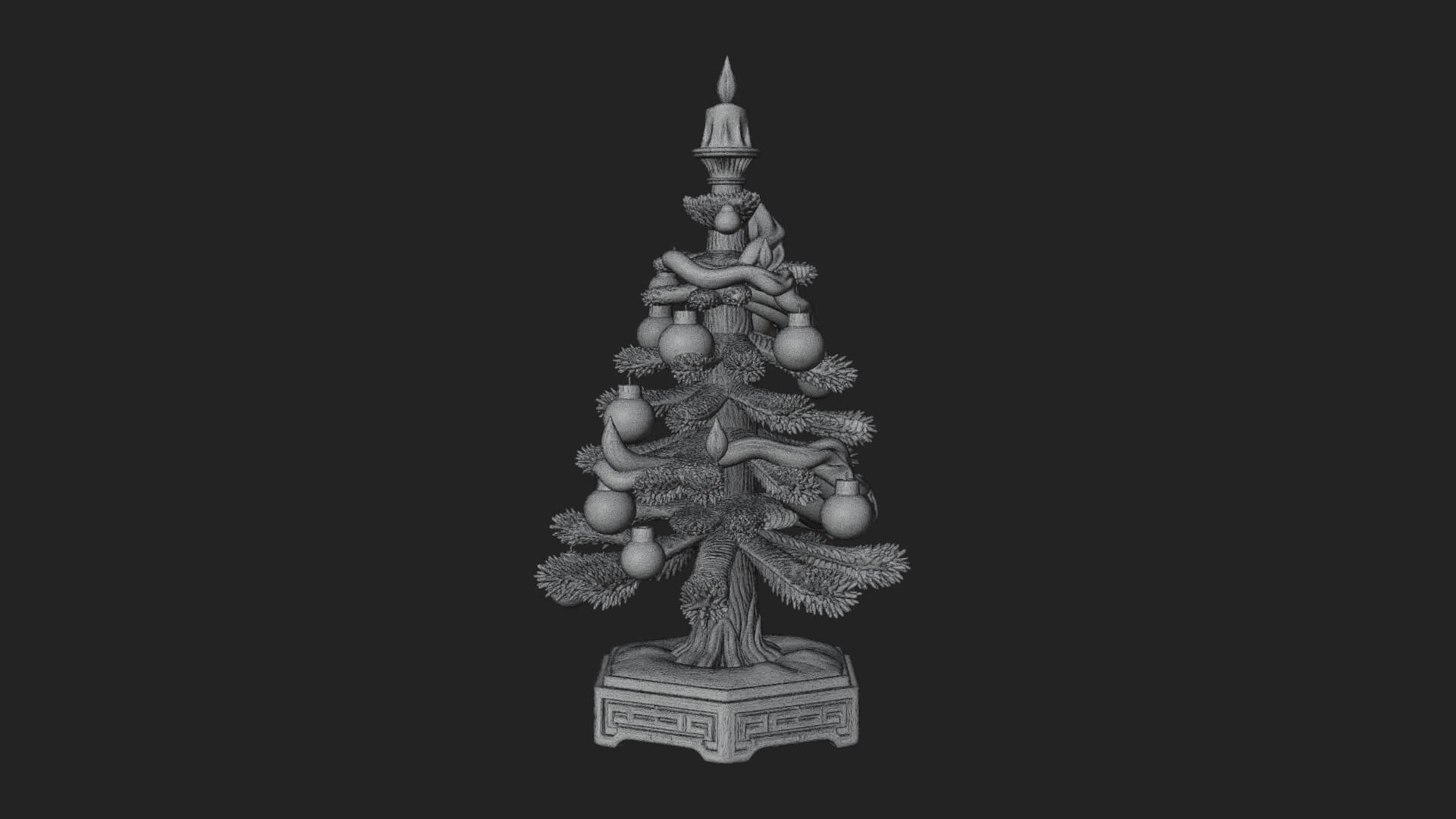 Decorated Christmas Tree Model Design 52 3D Print Model 3D Model