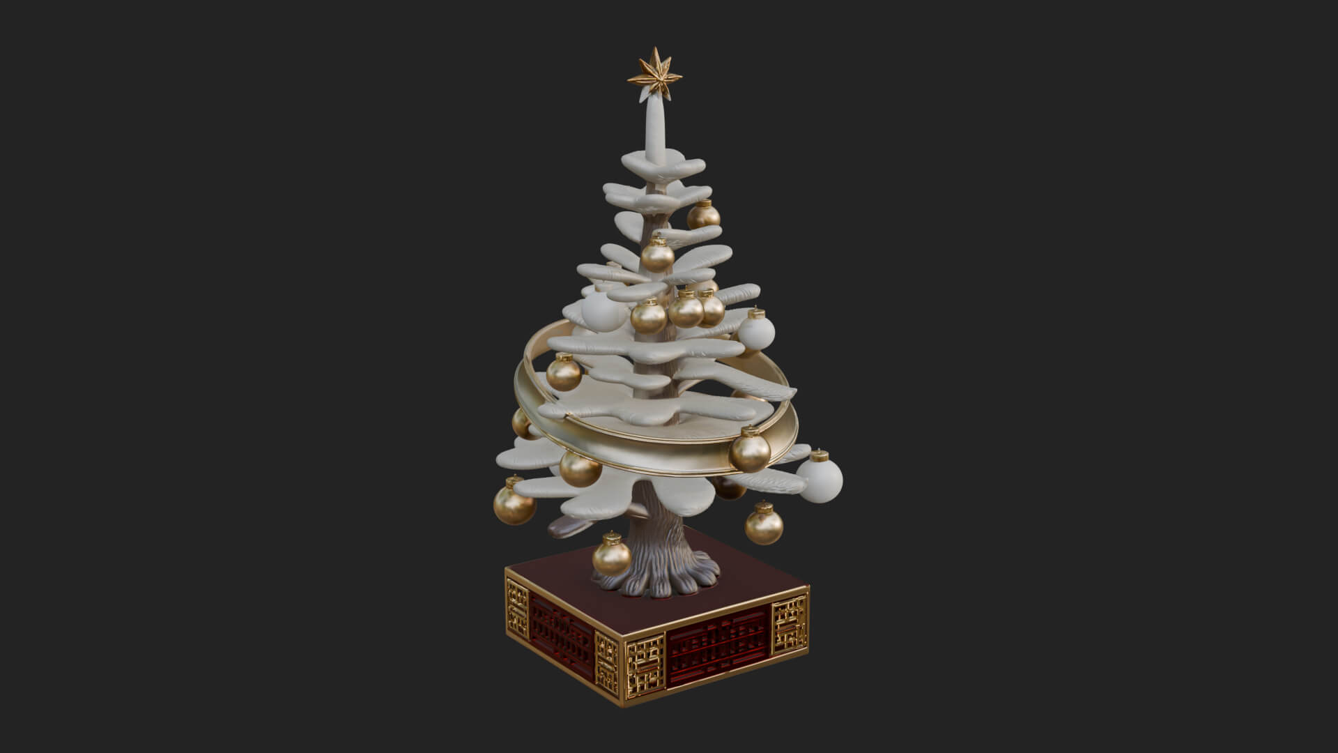Decorated Christmas Tree Model Design 53 3D Print Model 3D Model