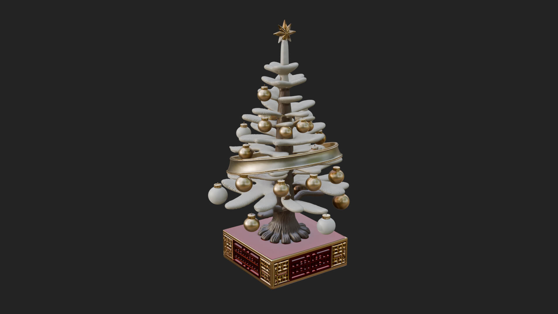 Decorated Christmas Tree Model Design 53 3D Print Model 3D Model