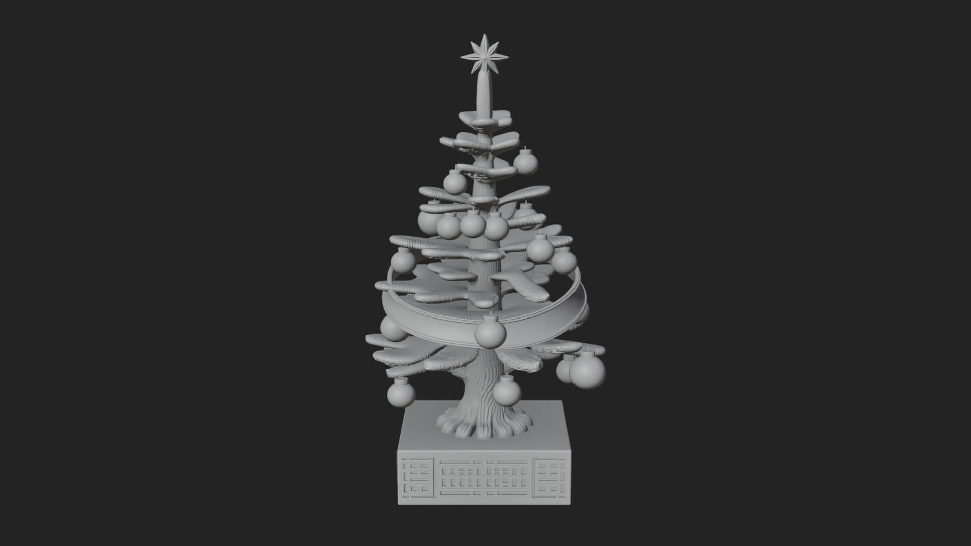 Decorated Christmas Tree Model Design 53 3D Print Model 3D Model