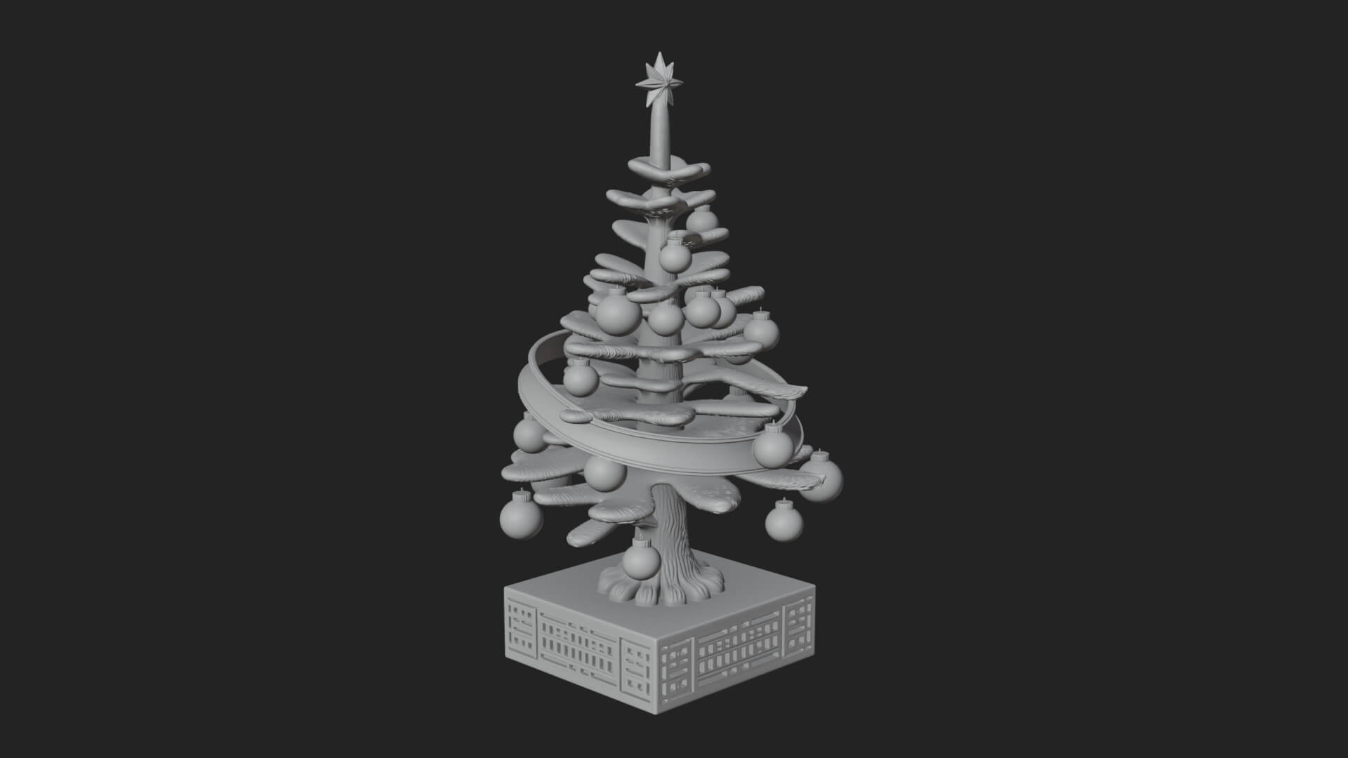 Decorated Christmas Tree Model Design 53 3D Print Model 3D Model
