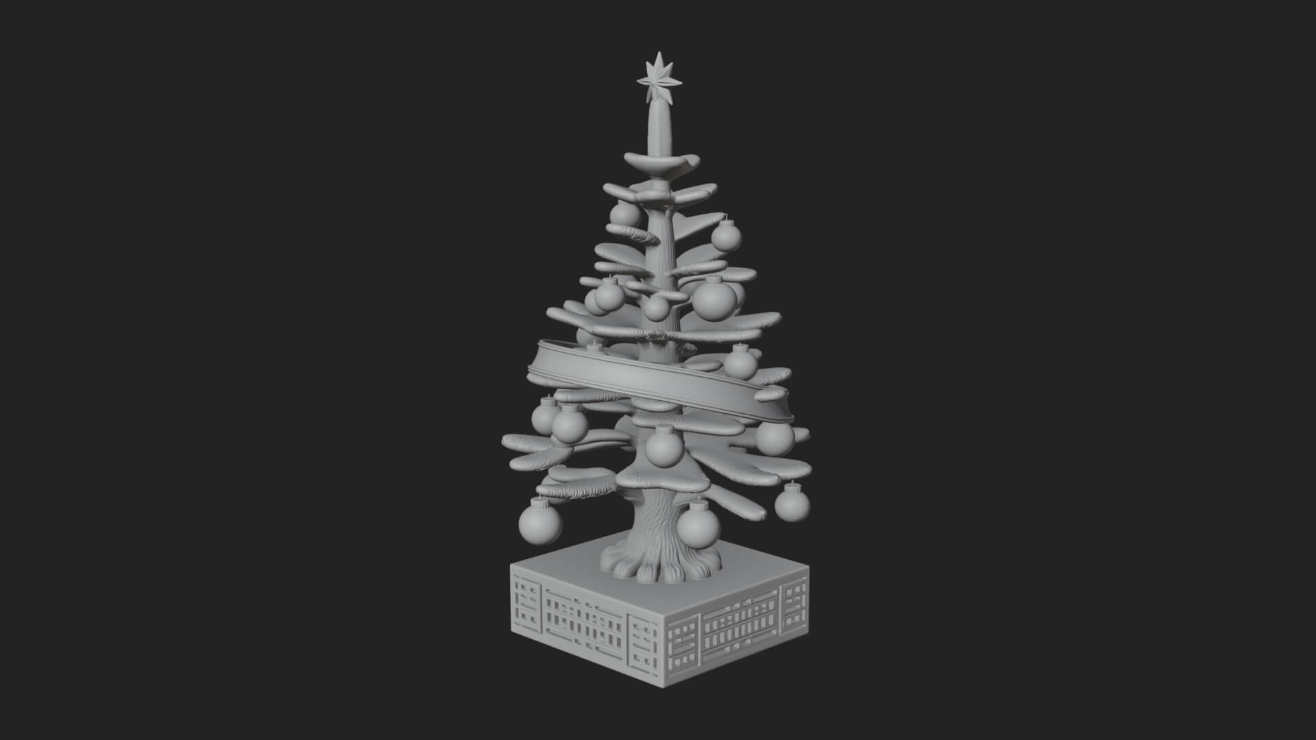 Decorated Christmas Tree Model Design 53 3D Print Model 3D Model