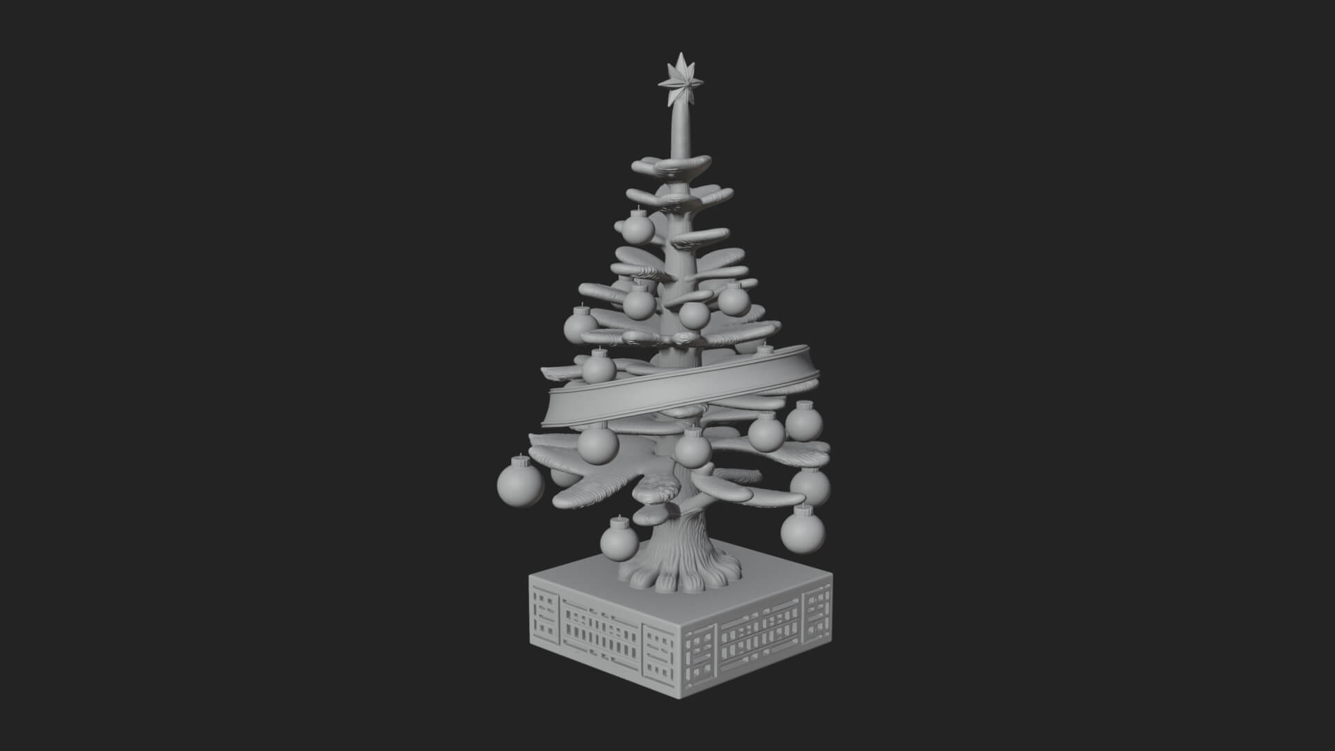 Decorated Christmas Tree Model Design 53 3D Print Model 3D Model