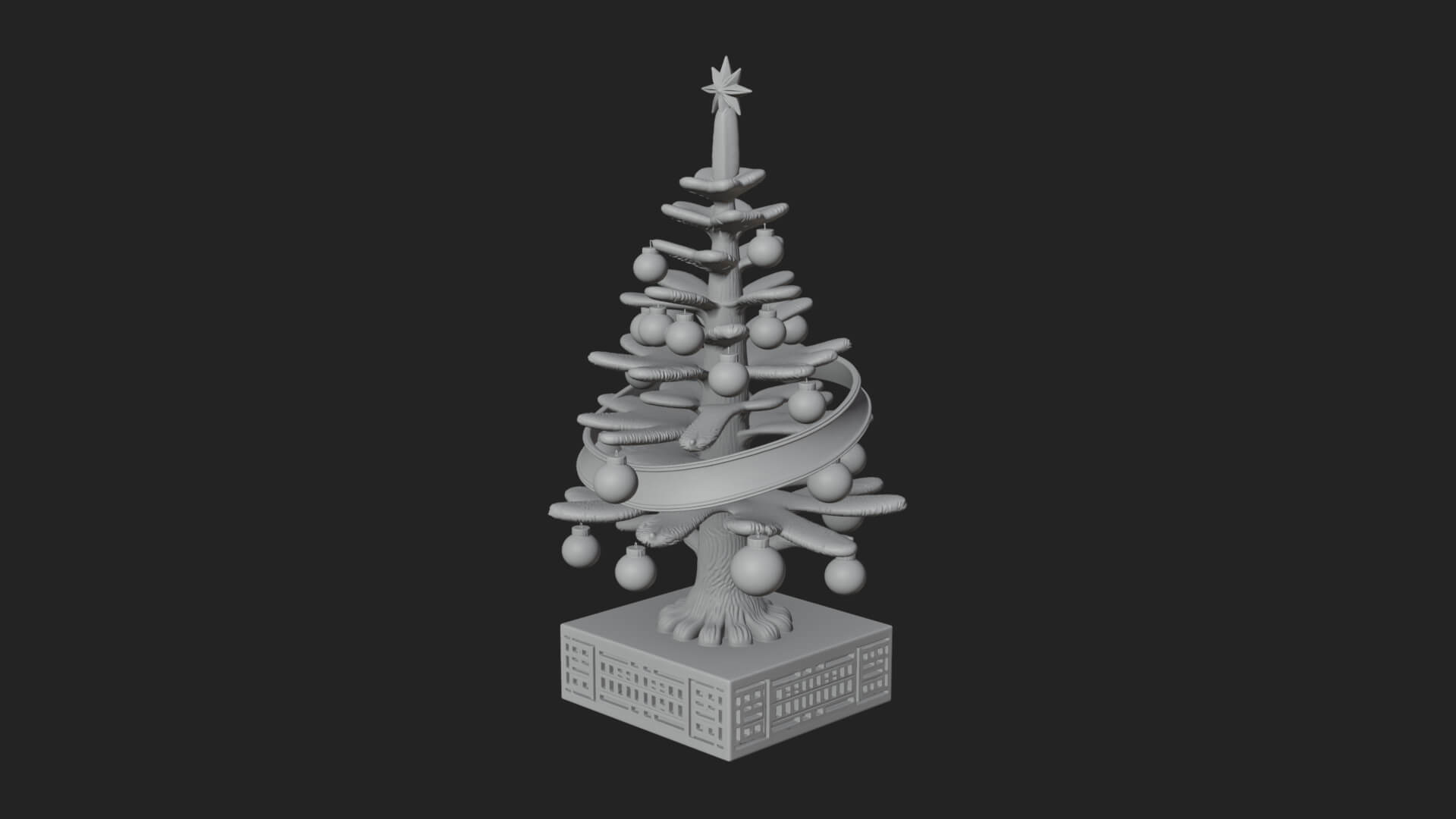 Decorated Christmas Tree Model Design 53 3D Print Model 3D Model
