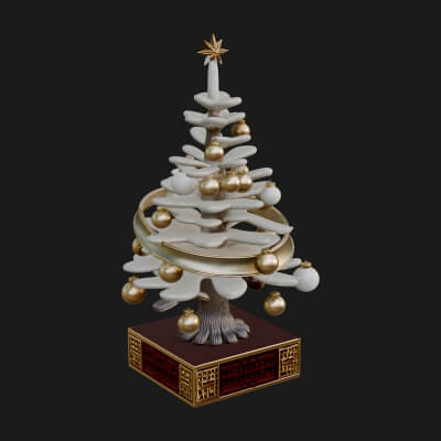 Decorated Christmas Tree Model Design 53 3D Print Model