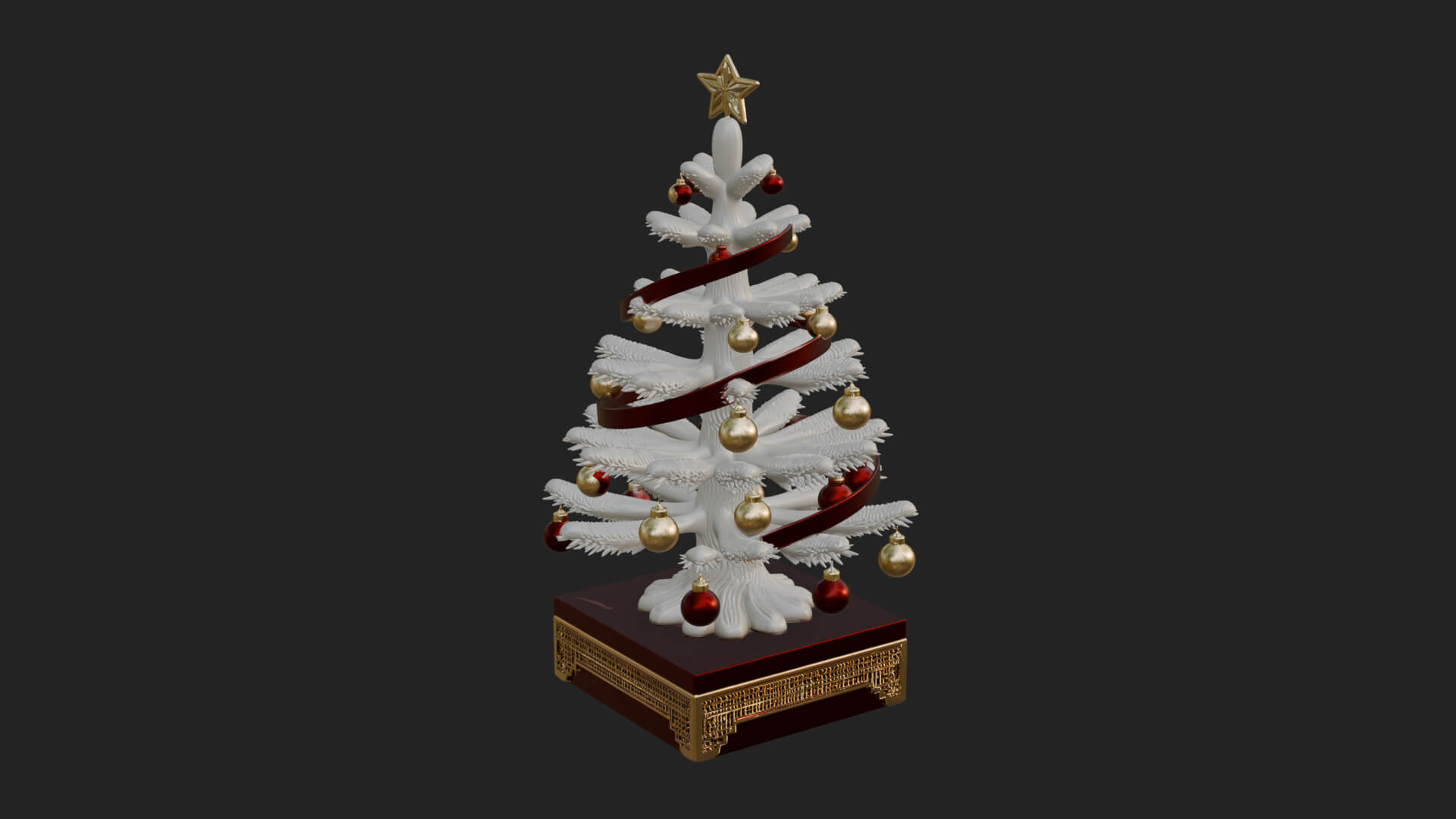 Decorated Christmas Tree Model Design 54 3D Print Model 3D Model