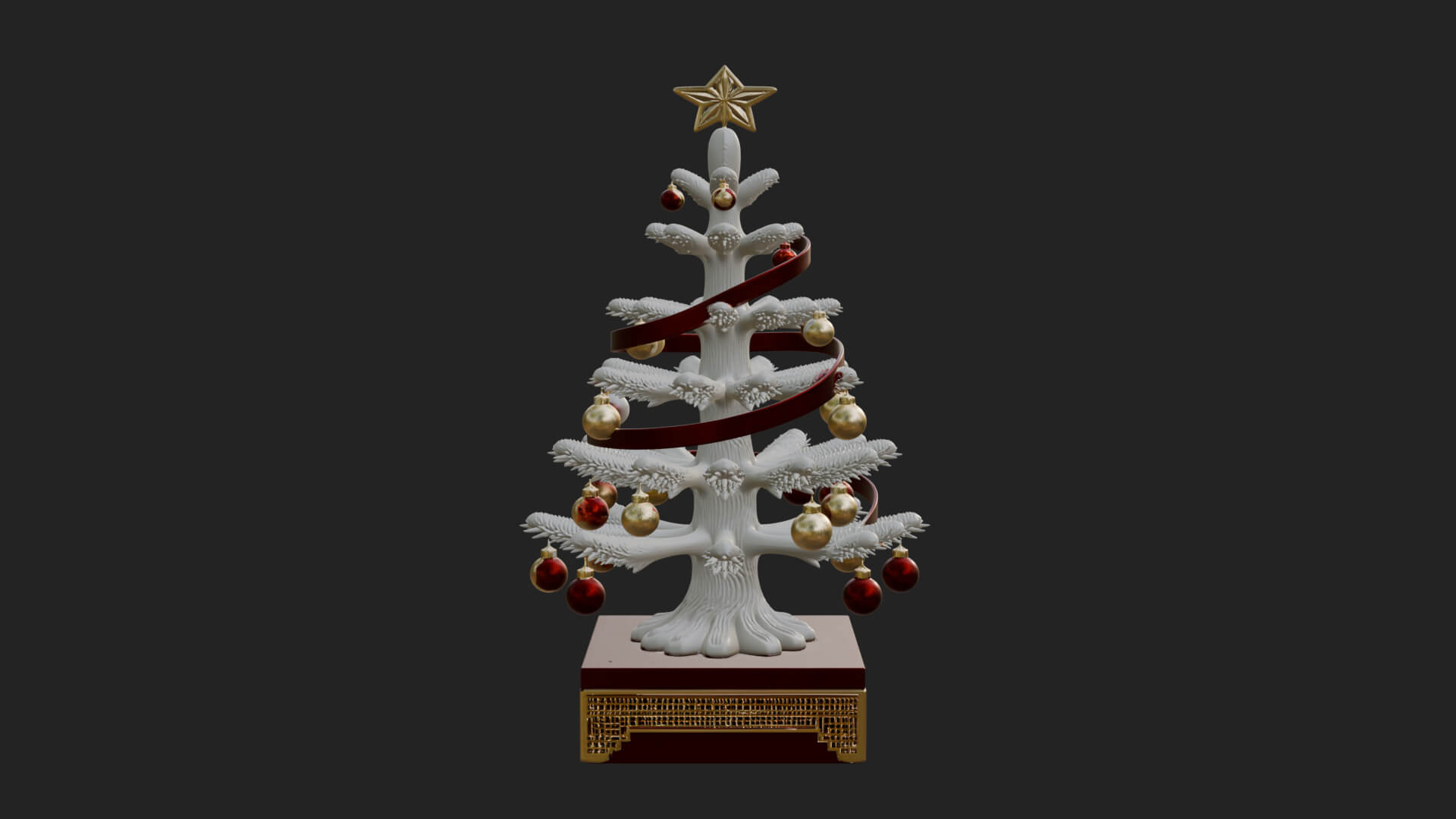 Decorated Christmas Tree Model Design 54 3D Print Model 3D Model